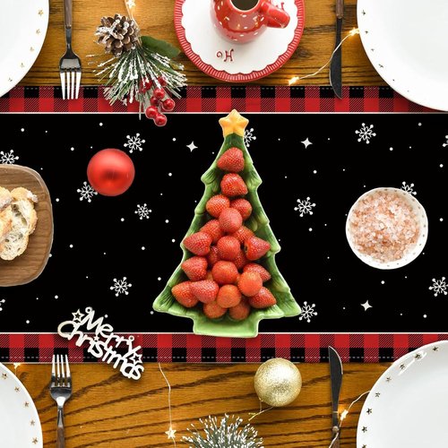 Home Alone Table Runner - Funny Christmas Kitchen Decor | Winter Holiday Party Decoration
