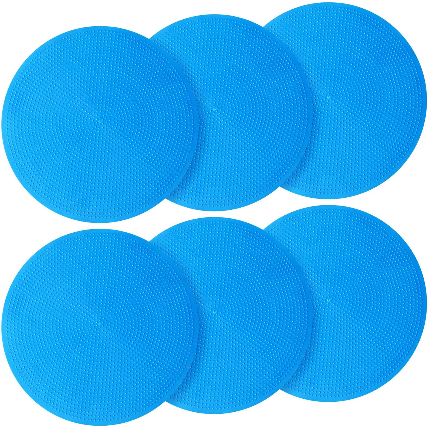 wlilupah 6 Pcs Poly Spots Markers 4 Inch Floor Spot Markers Dots for Gym Marker Poly Sports Training for Gym Floor Soccer Basketball Speed Agility Training Field Marking Equipment (Blue)
