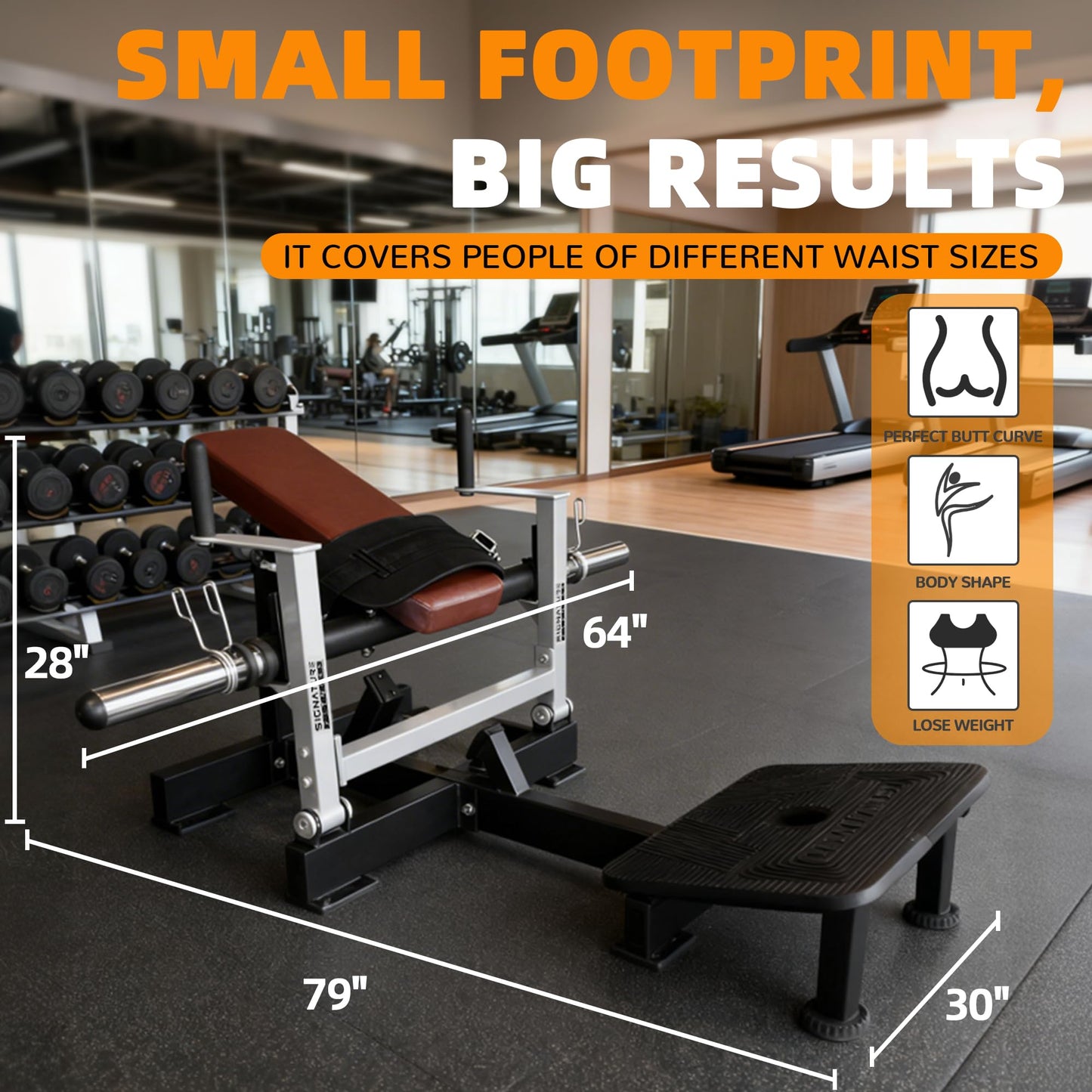 Signature Fitness Glute Bridge Plate-Loaded Hip Thrust Machine for Butt Shaping and Building Glute Muscles