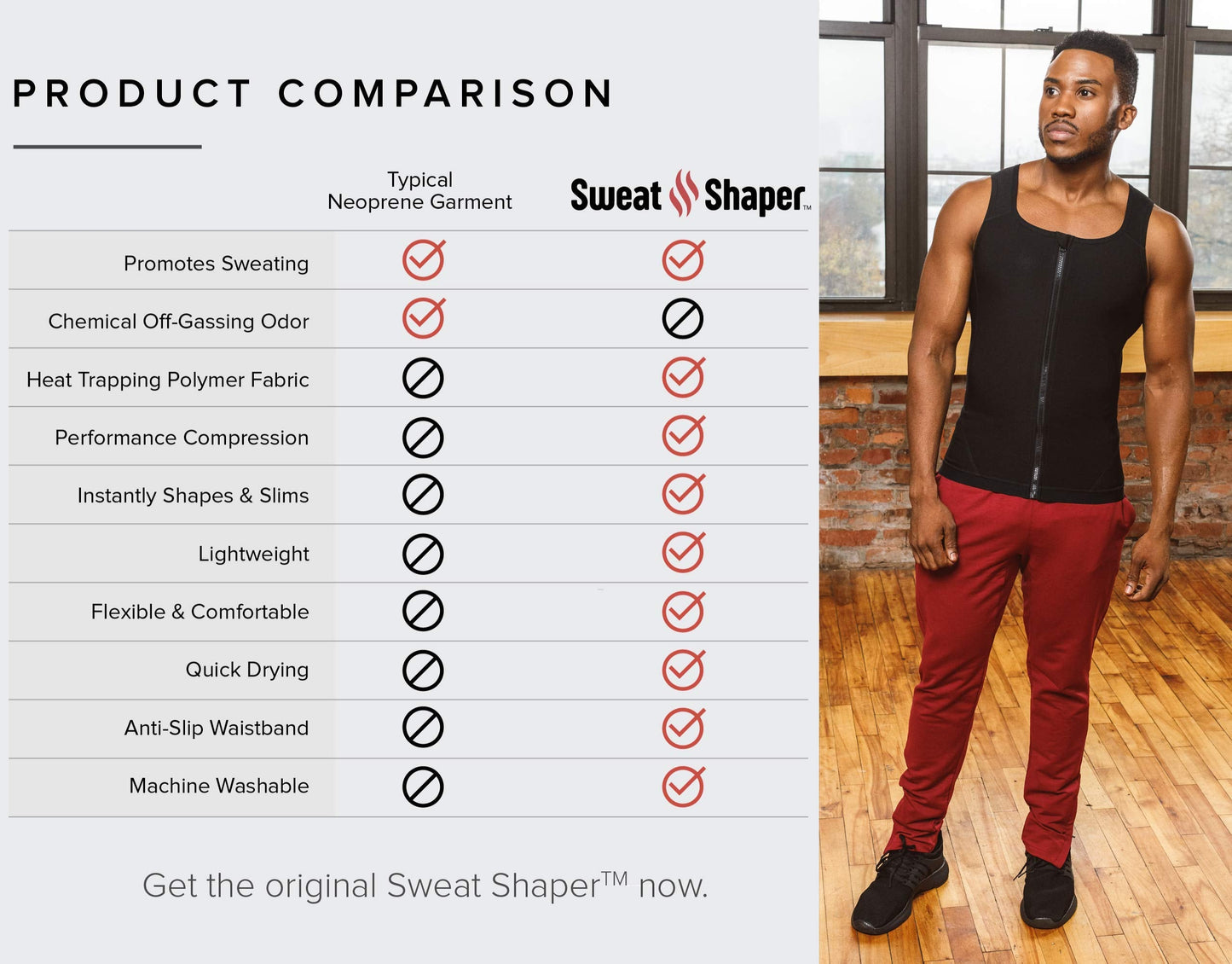 Sweat Shaper Men's Sauna Shirt Zip Tank for Gym, Exercise Sauna Suit (Black, 2XL-3XL)