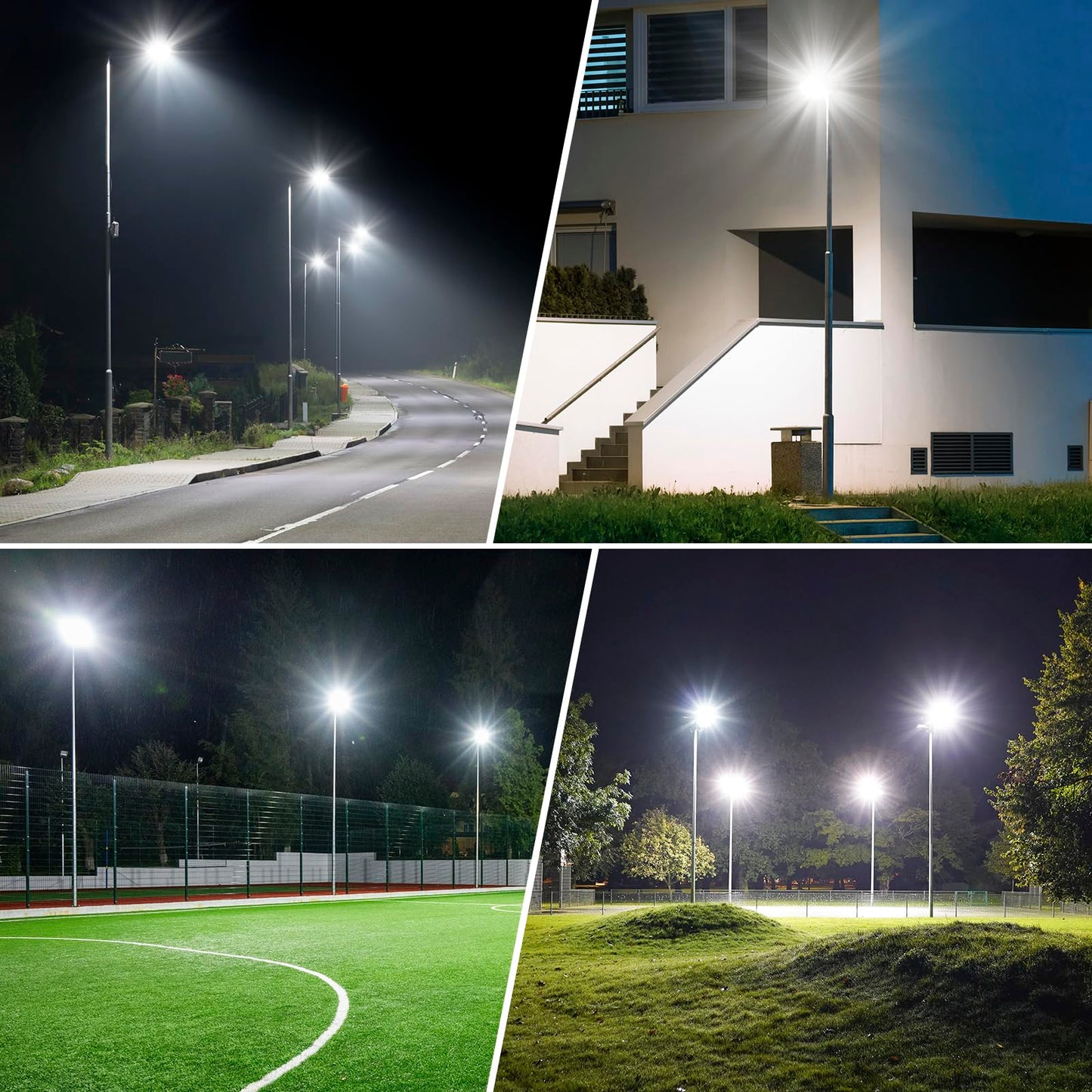 Deepn Solar Street Light, Commercial Grade Solar Lights Outdoor IP67 Waterproof, 9800W LED Flood Security Lights Motion Sensor & Dusk to Dawn Outdoor Lighting for Parking Lots, Streets & Yard, 1 Pack