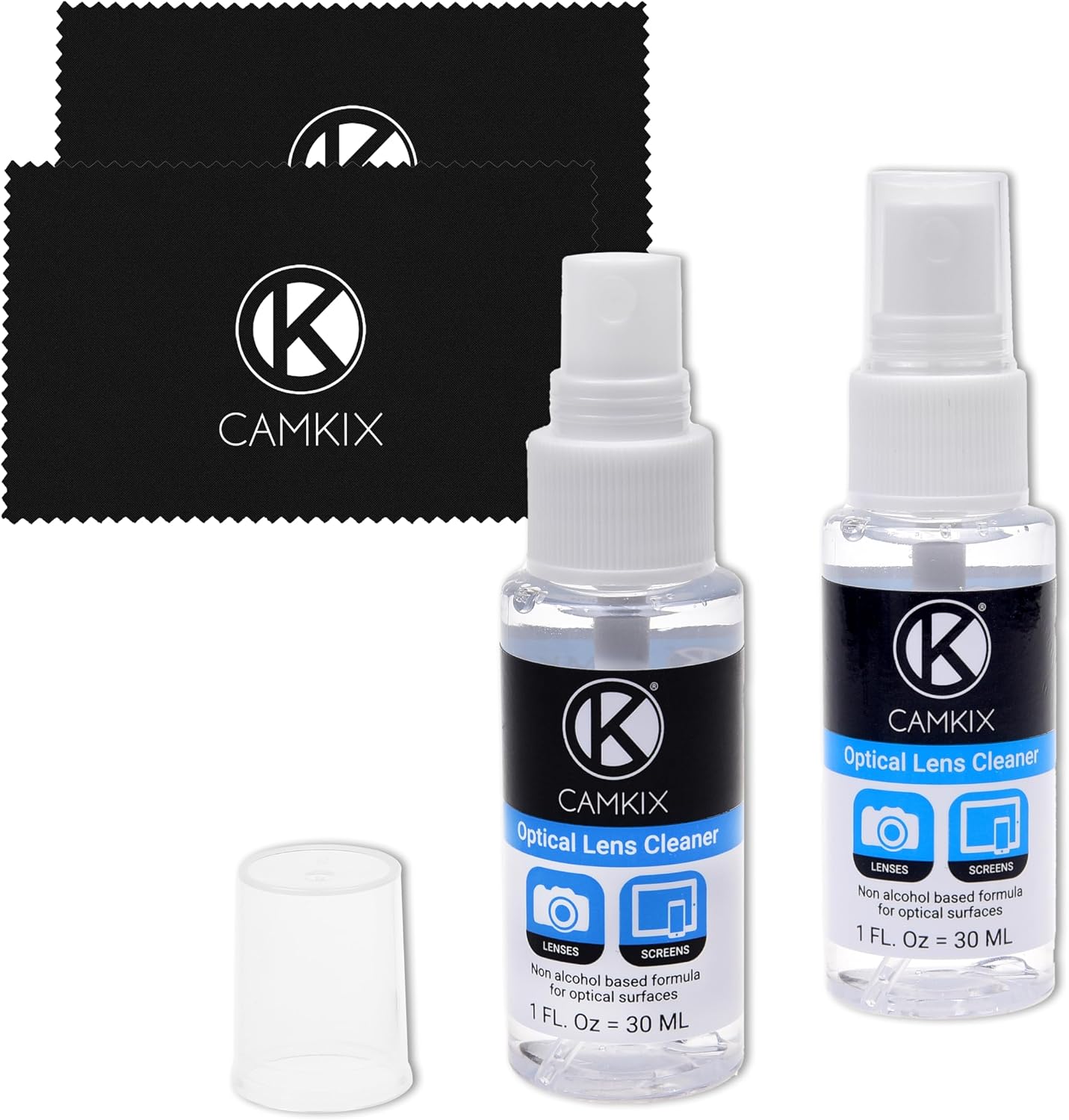 CamKix 2X 2X Lens and Screen Cleaning Kit - Cleaning Spray Microfiber Cloth - Perfect to Clean The Lens of Your DSLR