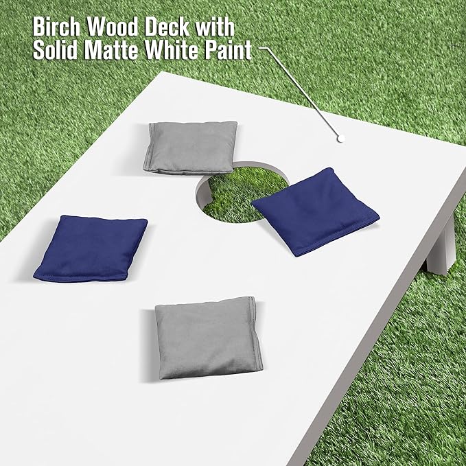 GoSports 4 ft x 2 ft Regulation Size Wooden Cornhole Boards Set - Includes Carrying Case and Over 100 Optional Bean Bag Colors
