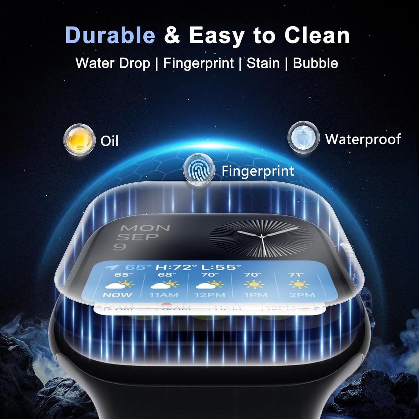 6 Pack 11 10 42mm Screen Protector for Apple Watch Series / [Auto Alignment Box], Bubble Free Easy Install, Edge