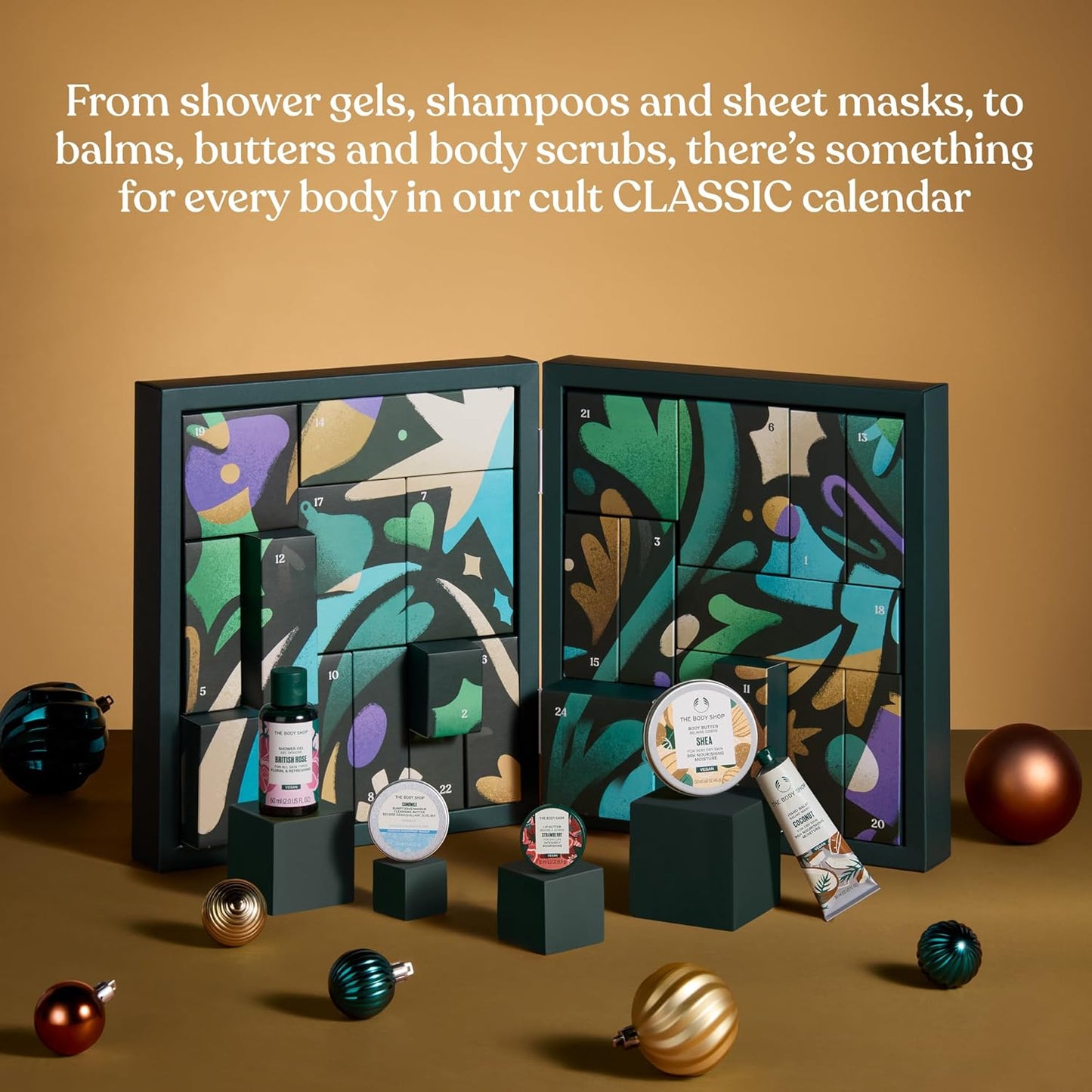 The Body Shop Classic Beauty Advent Calendar - 24-Piece Gift Set with Creams, Gels & Hand Balms