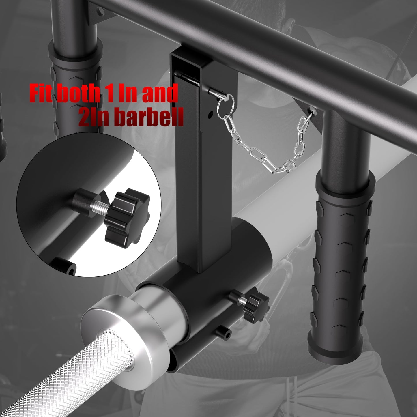 VivaZen Landmine T-Bar Row Handle Attachment – Multi-Grip for 1” or 2” Olympic Bars, Non-Slip Rubber Grips – Strength Training & T-Bar Row Accessory