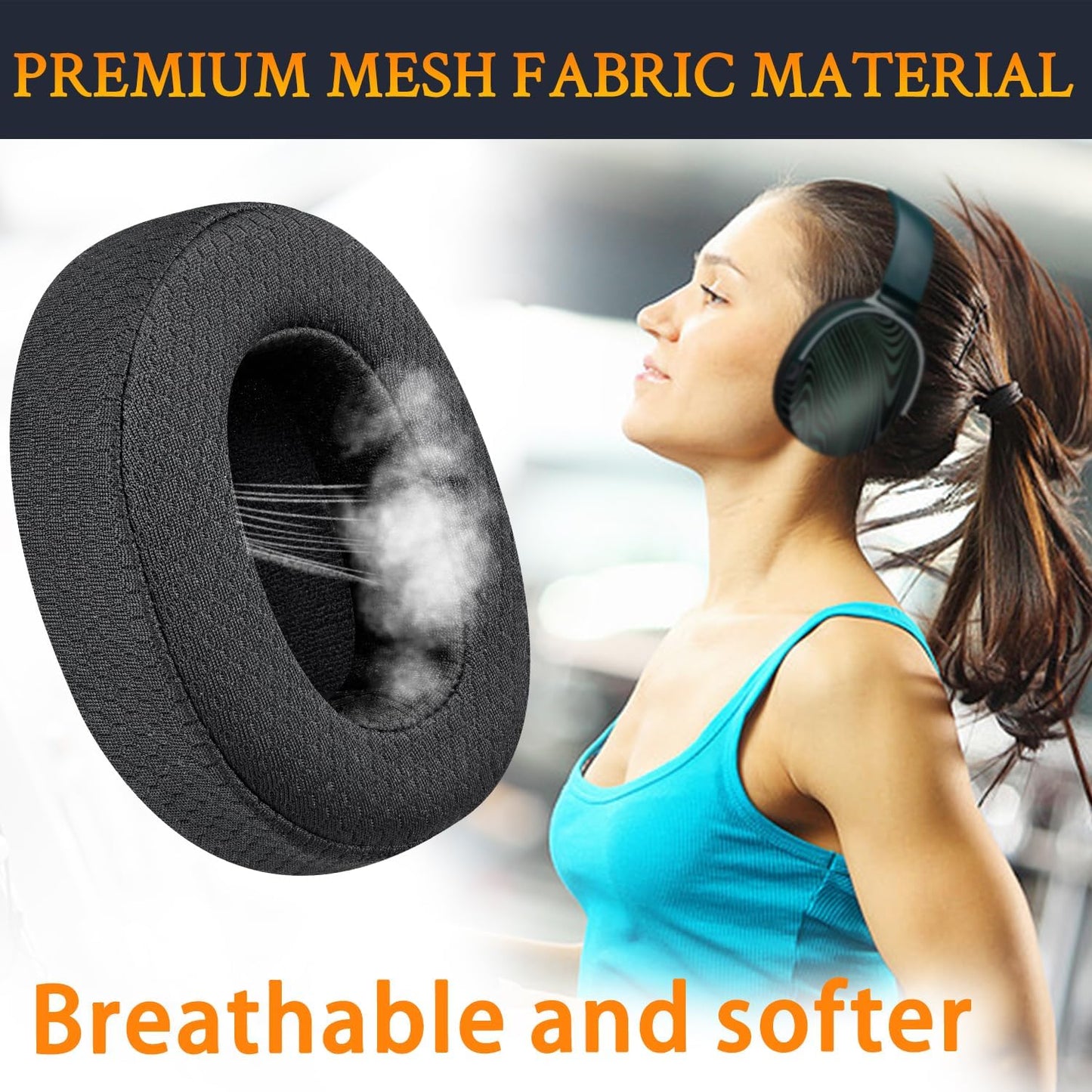 SOULWIT 3/ANC/Evo Wireless/540/ANC/Evo Mesh Fabric Replacement Earpads for Skullcandy Hesh & Crusher & Venue ANC