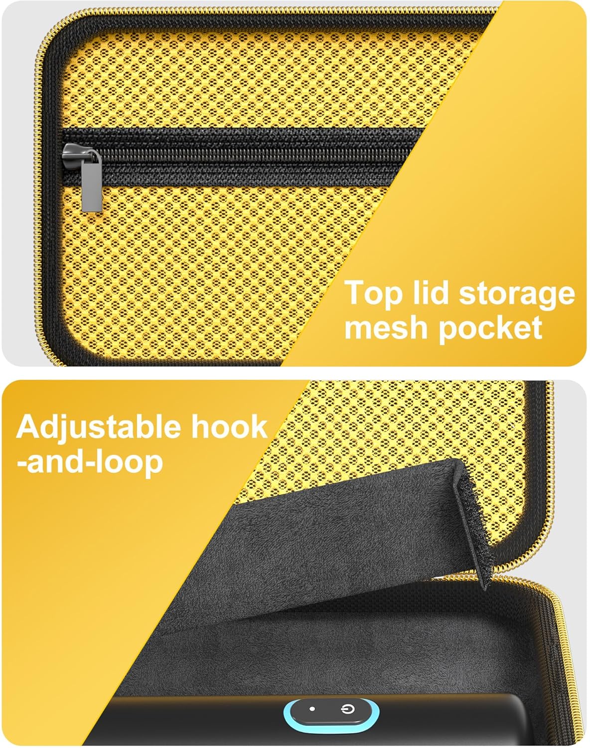 ProCase Hard Case for Fanttik Cordless Car Vacuum - Portable Travel Organizer with Mesh Pocket, Black