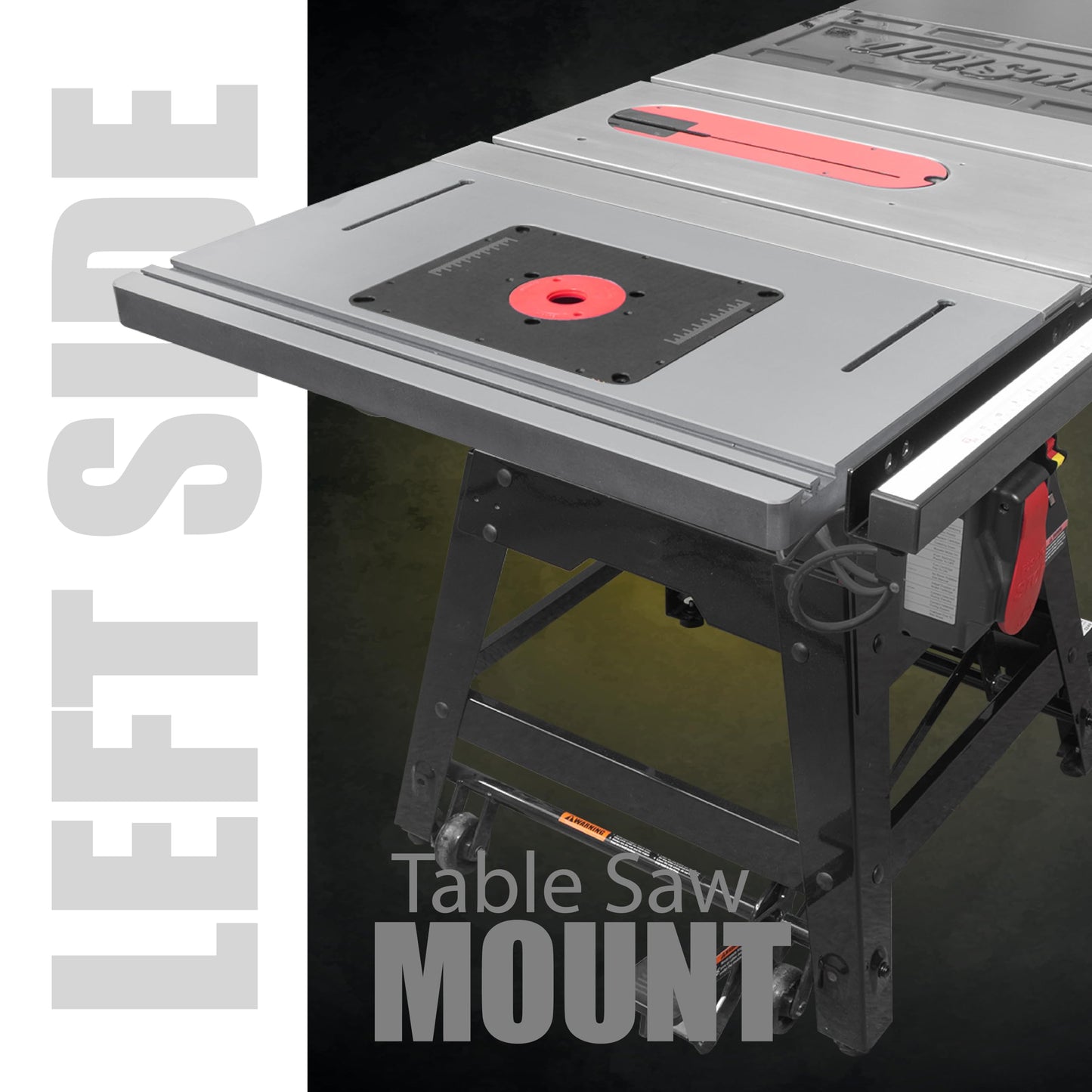 Cast Iron Table Saw Router Extension Wing, 27 inches by 16 inches, Fits Most Standard Size Contractor and Cabinet Table Saws, 9-1/4 inch by 11-3/4 inch Plate Opening, Premium Router Plate