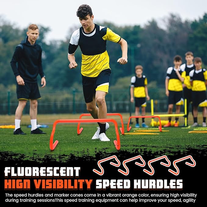 Wettarn 10 Pcs Speed Agility Training Hurdles Detachable Durable Hurdle Agility Plyometric and All Purpose Speed Training Equipment for Athletes Soccer Basketball