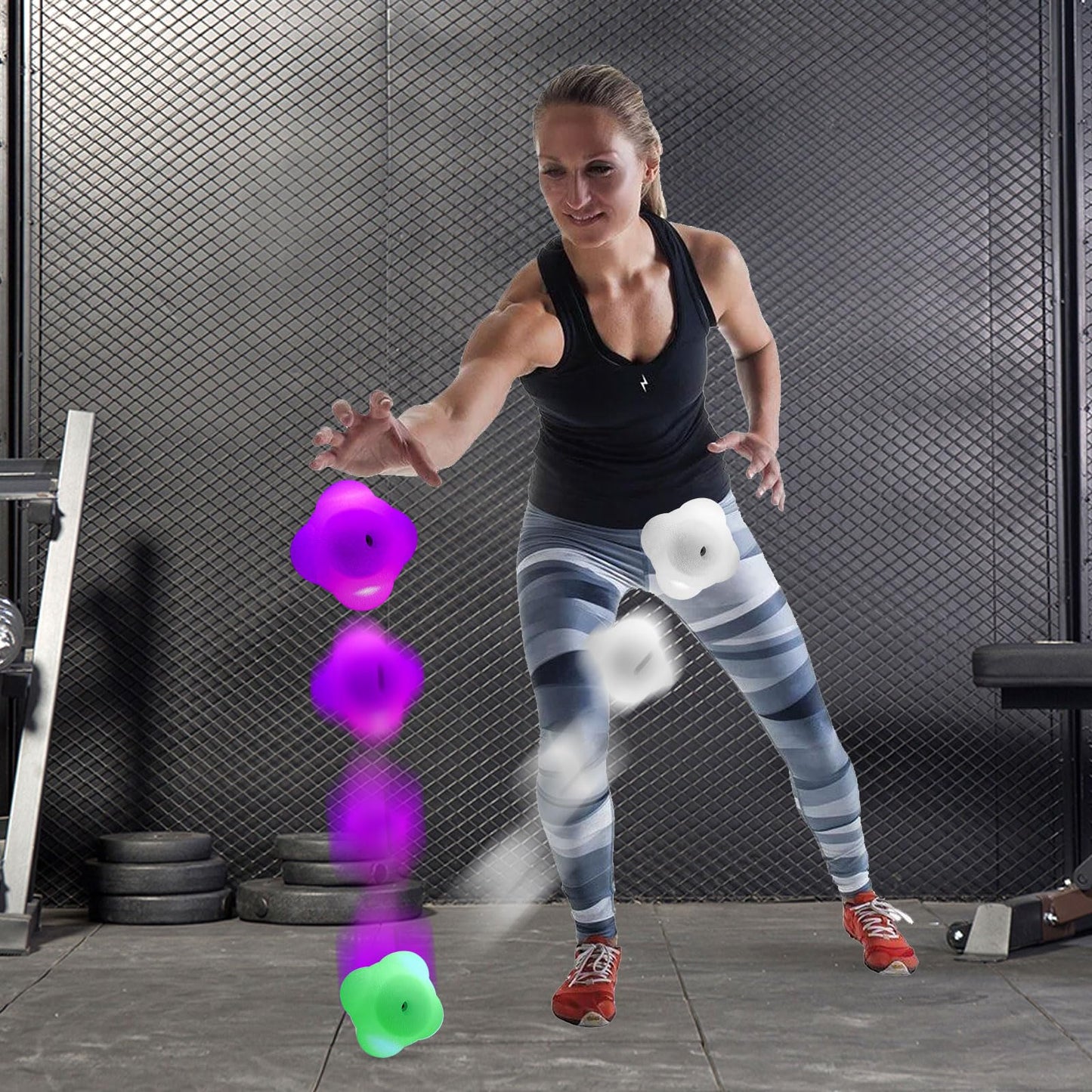 SYWAN Smart Reaction Ball, Reflex Ball with Random Light Color Change, Intelligent Agility Training, Rechargeable, High Elasticity Silicone