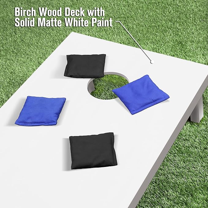 GoSports 4 ft x 2 ft Regulation Size Wooden Cornhole Boards Set - Includes Carrying Case and Over 100 Optional Bean Bag Colors