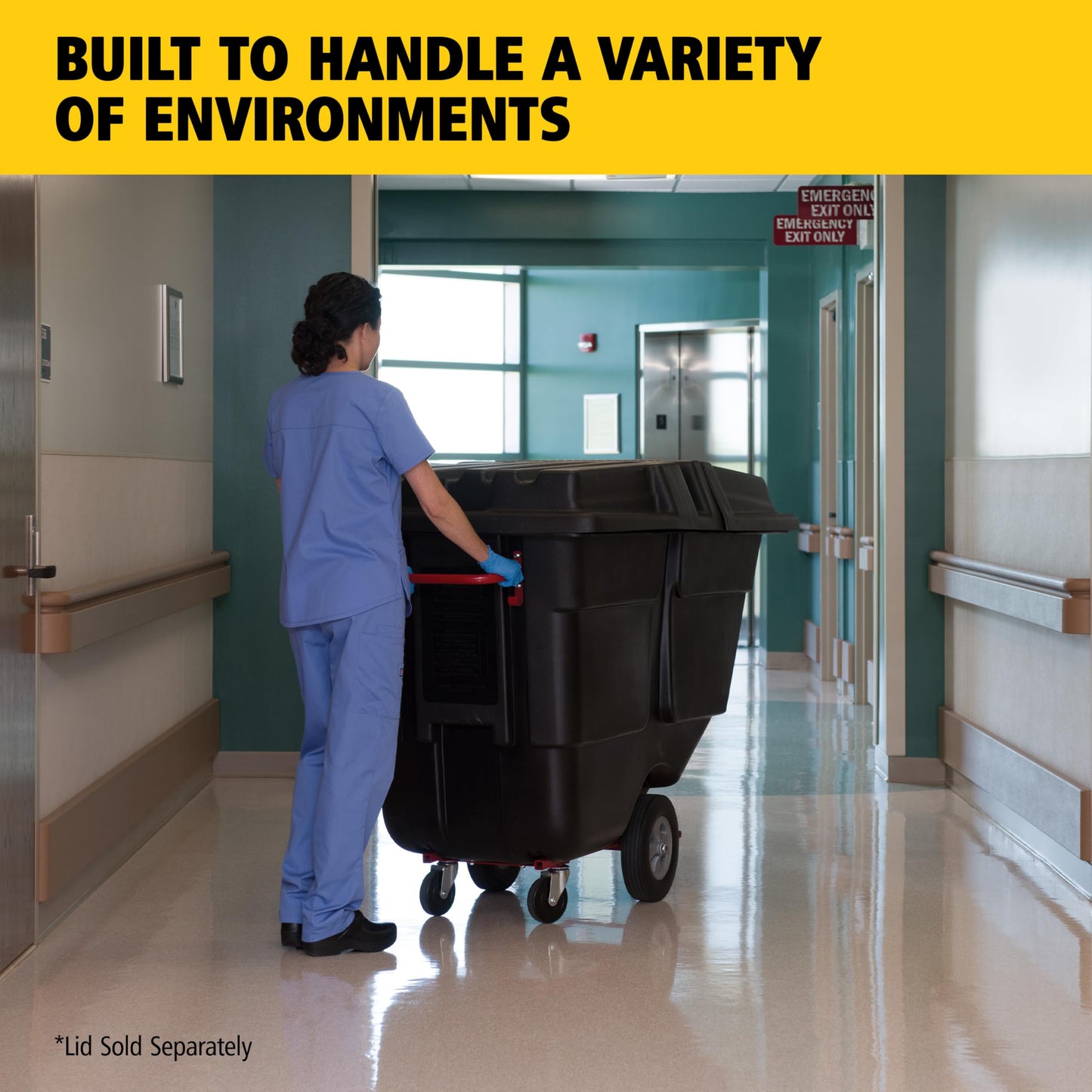Rubbermaid Commercial Products Tilt Dump Truck/Trash Cart/Garbage Collection/Recycling, 1/2 Cubic Yard, Waste Collection, 1250 lbs capacity, Black, for Office/Warehouse/Facility Management