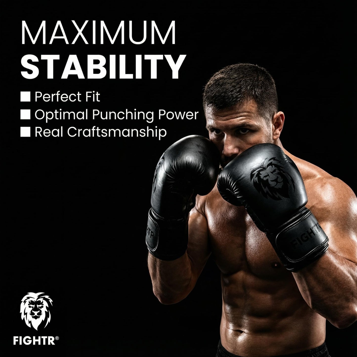 FIGHTR® Boxing Gloves - Maximum Protection & Stability | Boxing Gloves for Boxing, MMA, Muay Thai & Kickboxing | Sizes 8-16 oz