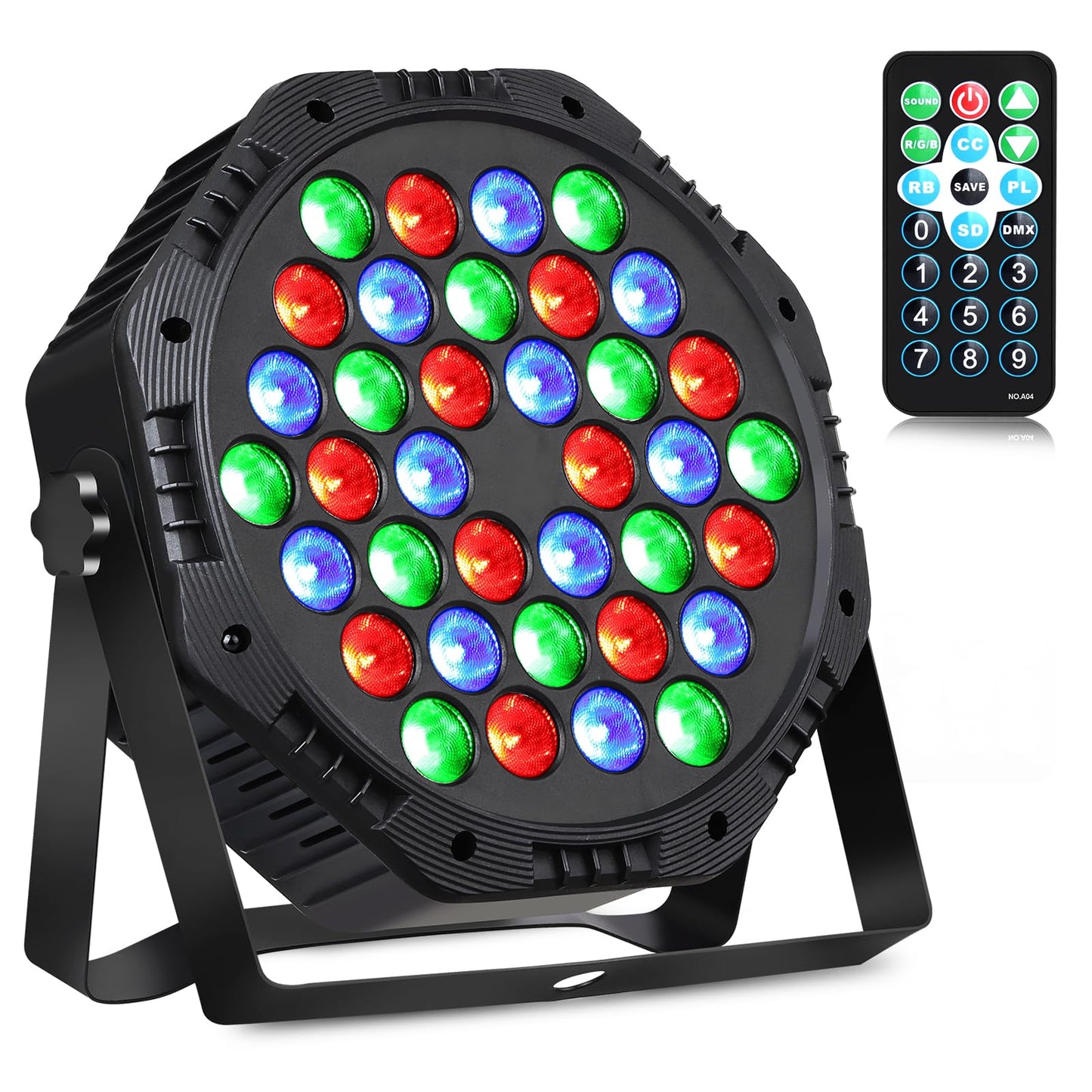 Rechargeable LED Par Can Lights, RGB Battery Powered Stage Light Uplights, Party Lights with Sound Activated Remote & DMX Control for Festival Event Wedding Bar Church（4 Pack