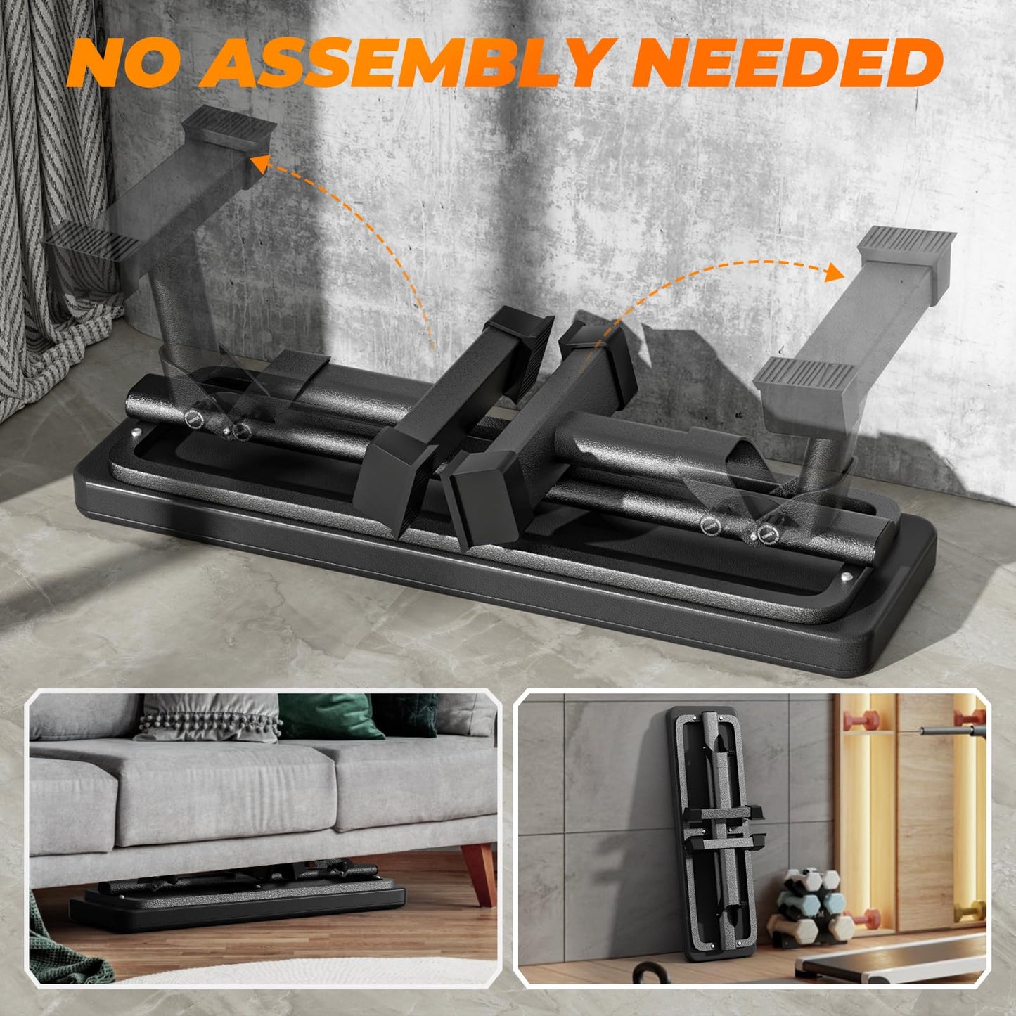 BODY RHYTHM Semi-Commercial Foldable Flat Bench for Multi-Purpose Weight Training and Ab Workout, Flat Weight Workout Exercise Bench with 1000lb Weight Capacity for Strength Training Bench Press, Suitable for Home and Gym.