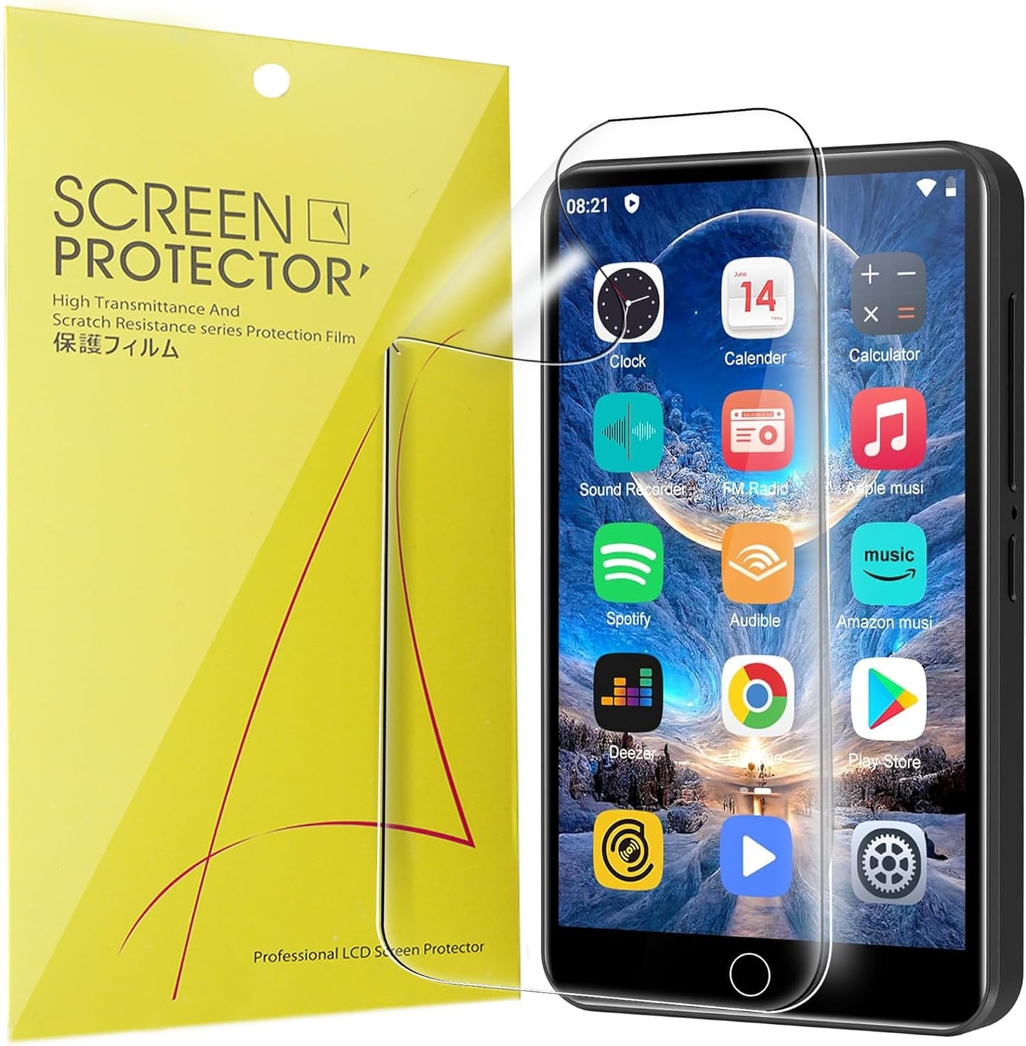Lamshaw M505 MP3 [6 Pack] M505 4 Inches MP3 (6 Pack) Compatible for ZAQE Player Screen Protector, Full Coverage TPU