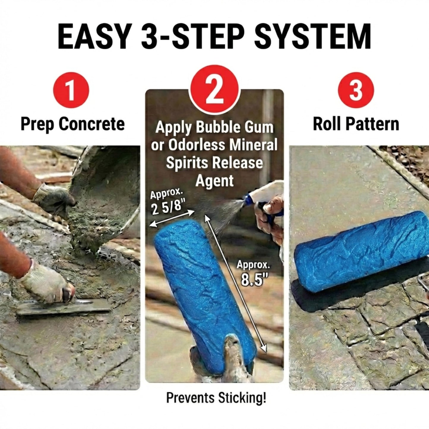 The Original Weathered Flagstone, Concrete Roller Stamp, Stone Texture Roller, Concrete Roller Stamp, and Masonry Form, for decorative concrete patios, driveways, walkways, water features, etc. by SBC