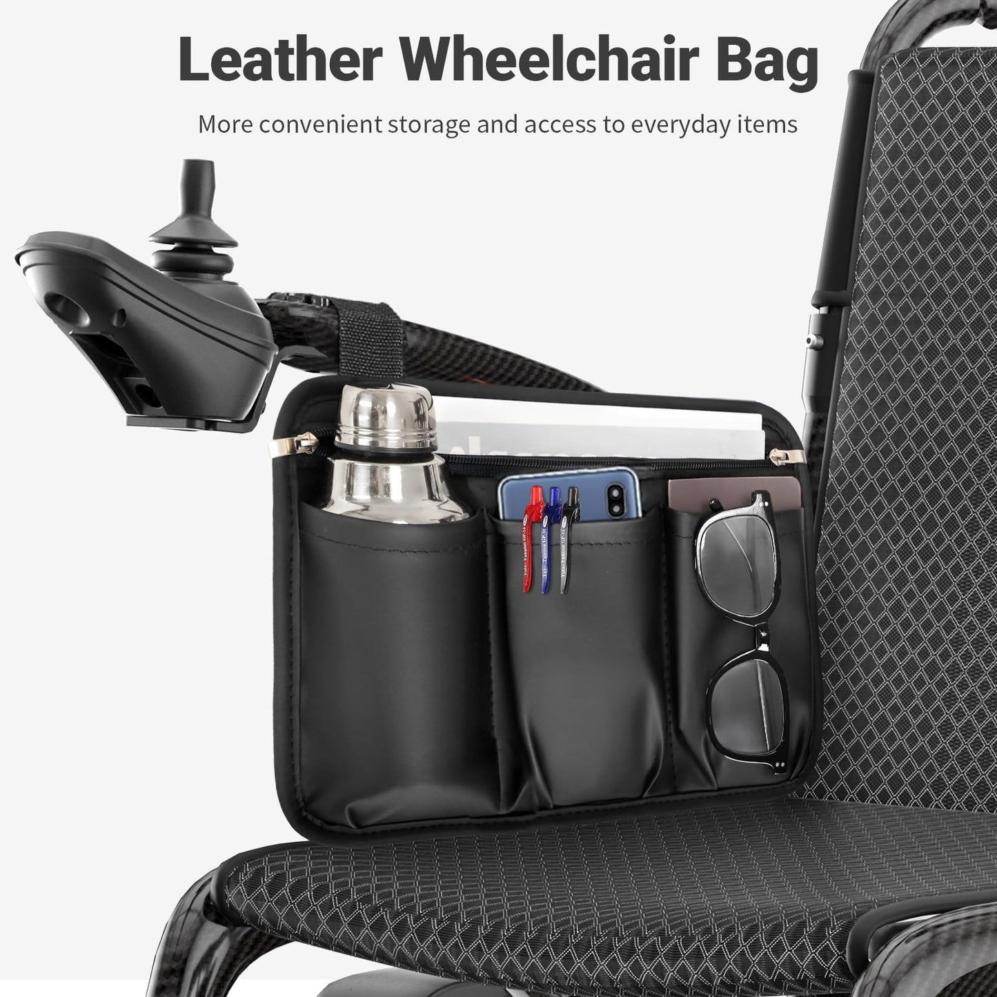 28lbs Ultralight Foldable 100% Carbon Fiber Electric Wheelchairs for Adults, FreeWink Rear Control 28 Miles Long Range Power Wheelchairs with 2 Lithium Batteries for All Terrain Airline Approved