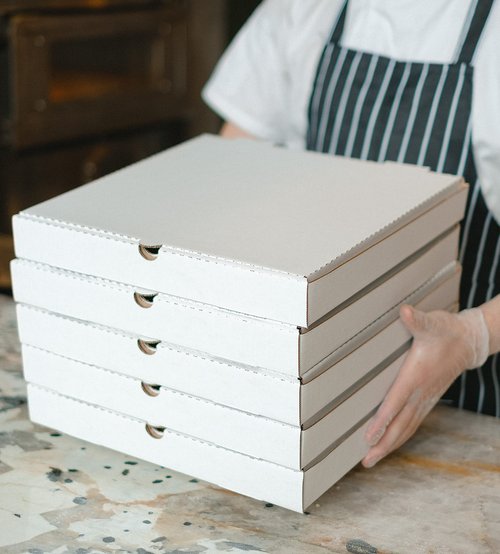 DHG PROFESSIONAL 50 Pack Corrugated Pizza Box - White Cardboard (14" x 14")