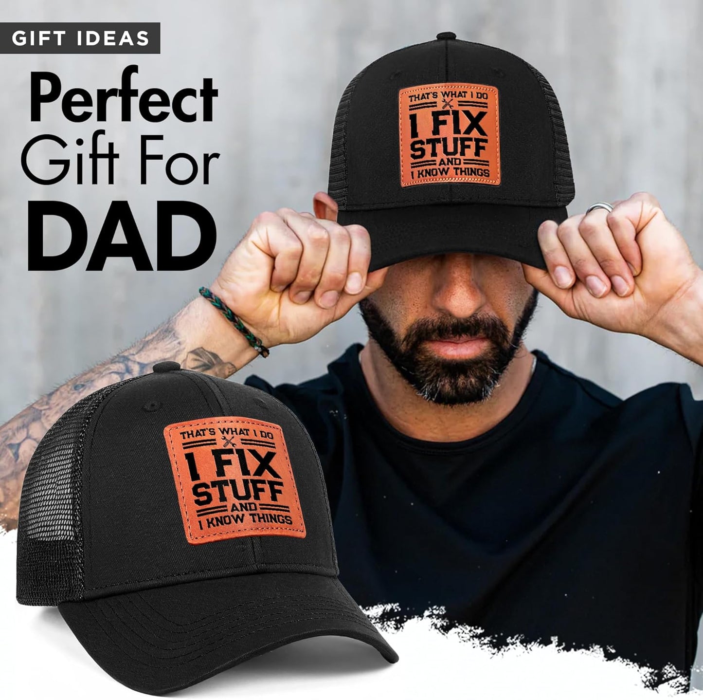 Skiennix Men's Birthday Gift - Unique Funny Gifts for Dad, Grandpa | Black Handyman Hat