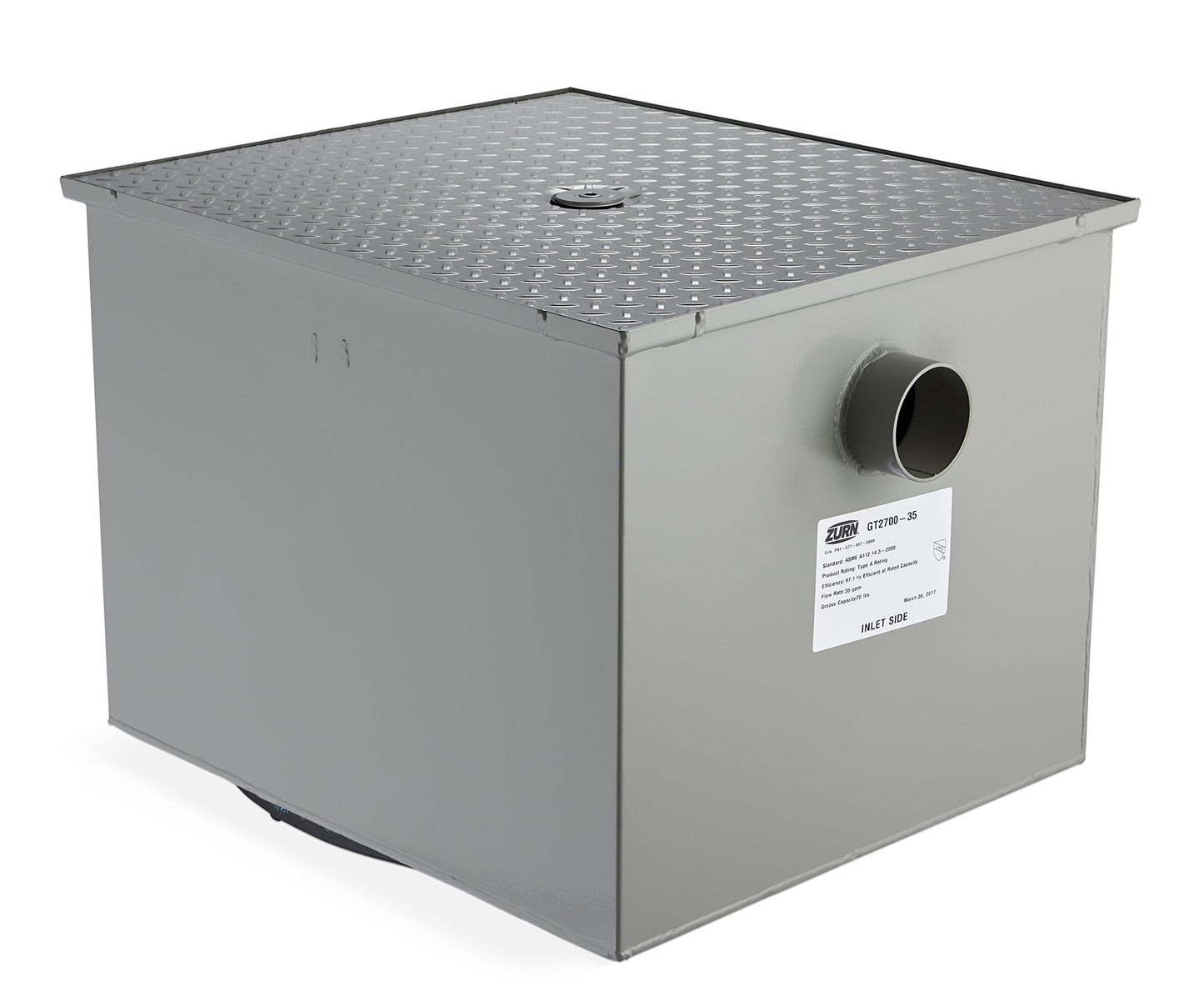 Zurn GT2700-35-3NH, 35 GPM 3 Inch No-Hub Connection Grease Interceptor