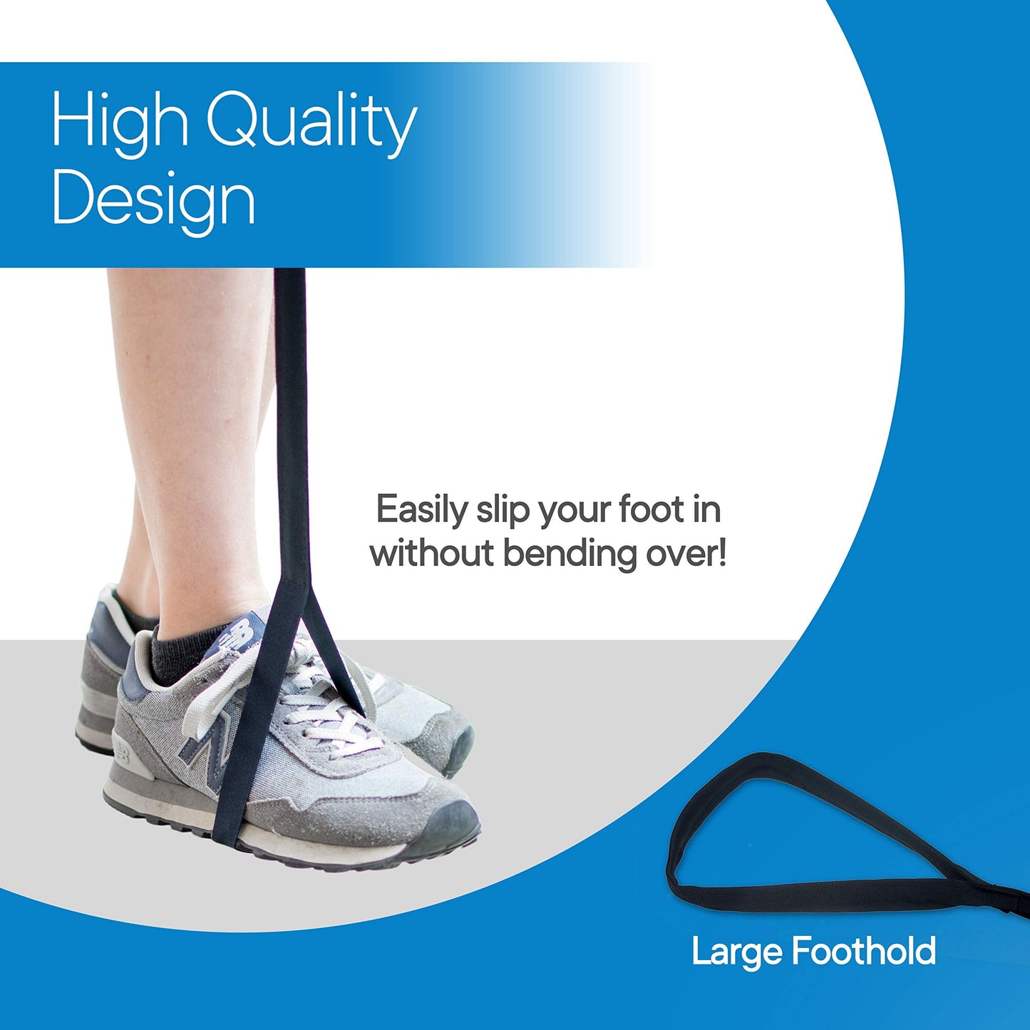 RMS Premium 35” Leg Lifter with Hand Strap & Foot Loop – Long-Term Orthopedic Daily Living Aid for Chronic Hip, Knee & Mobility Limitations