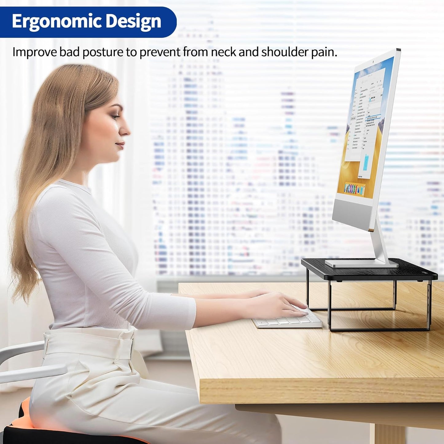 MS01 BESIGN Monitor Stand Riser, Height Adjustable Laptop Stand, Computer Monitor Stand for Monitor