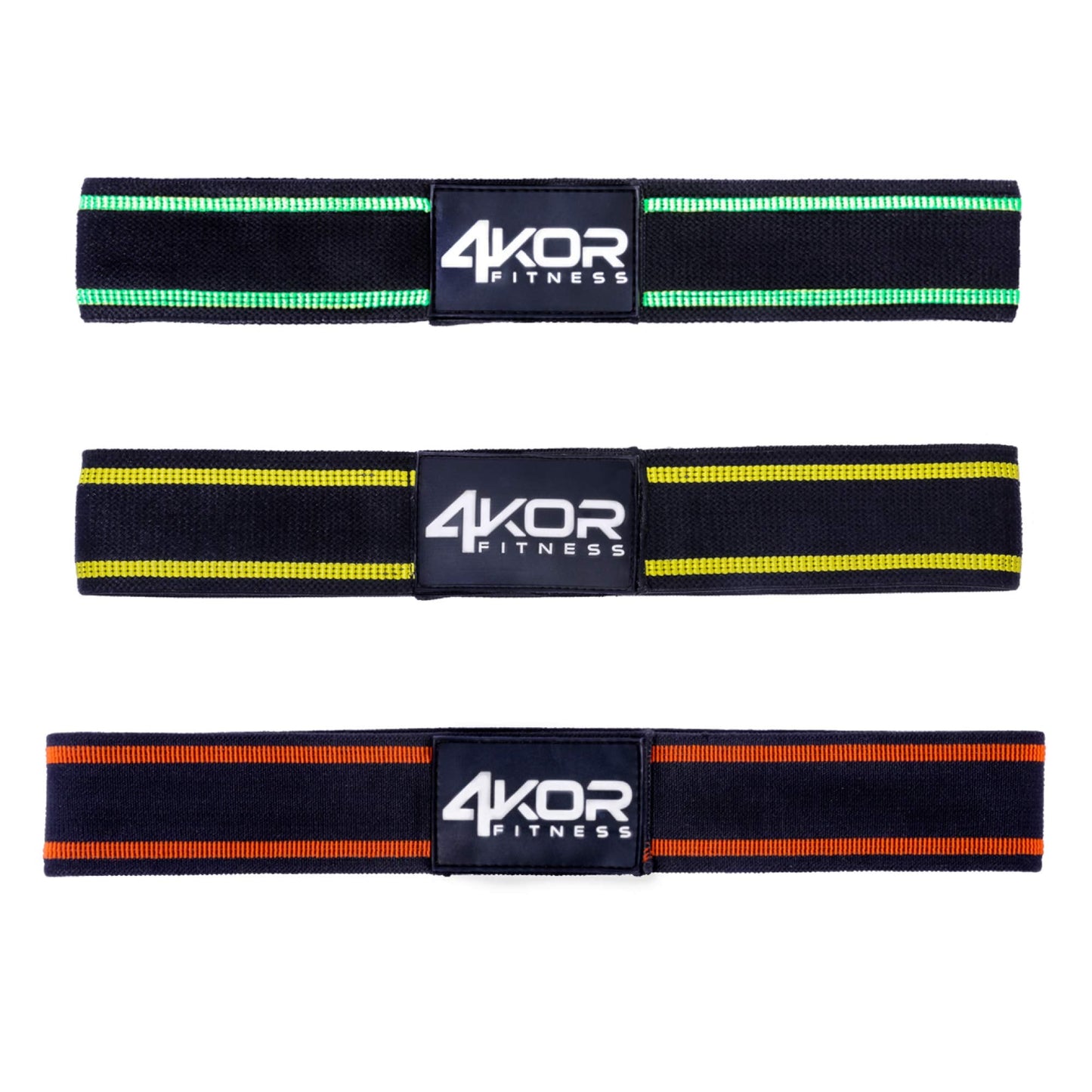 4KOR Resistance Fit Bands - Set of 3 | Tone & Lift Glutes, Arms & Legs - Exercise Band for Strength Training, Yoga, Stretching, Barre or Pilates Workout - 3 Levels of Comfortable Resistance