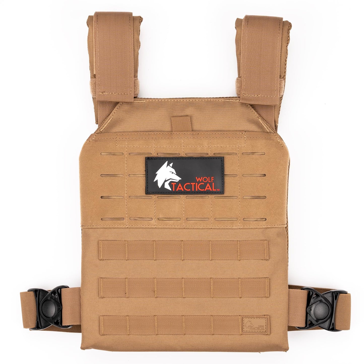 WOLF TACTICAL Simple Weighted Vest Men Womens Weighted Vest for Walking Running Training Rucking Adjustable Weight Vest, Tan