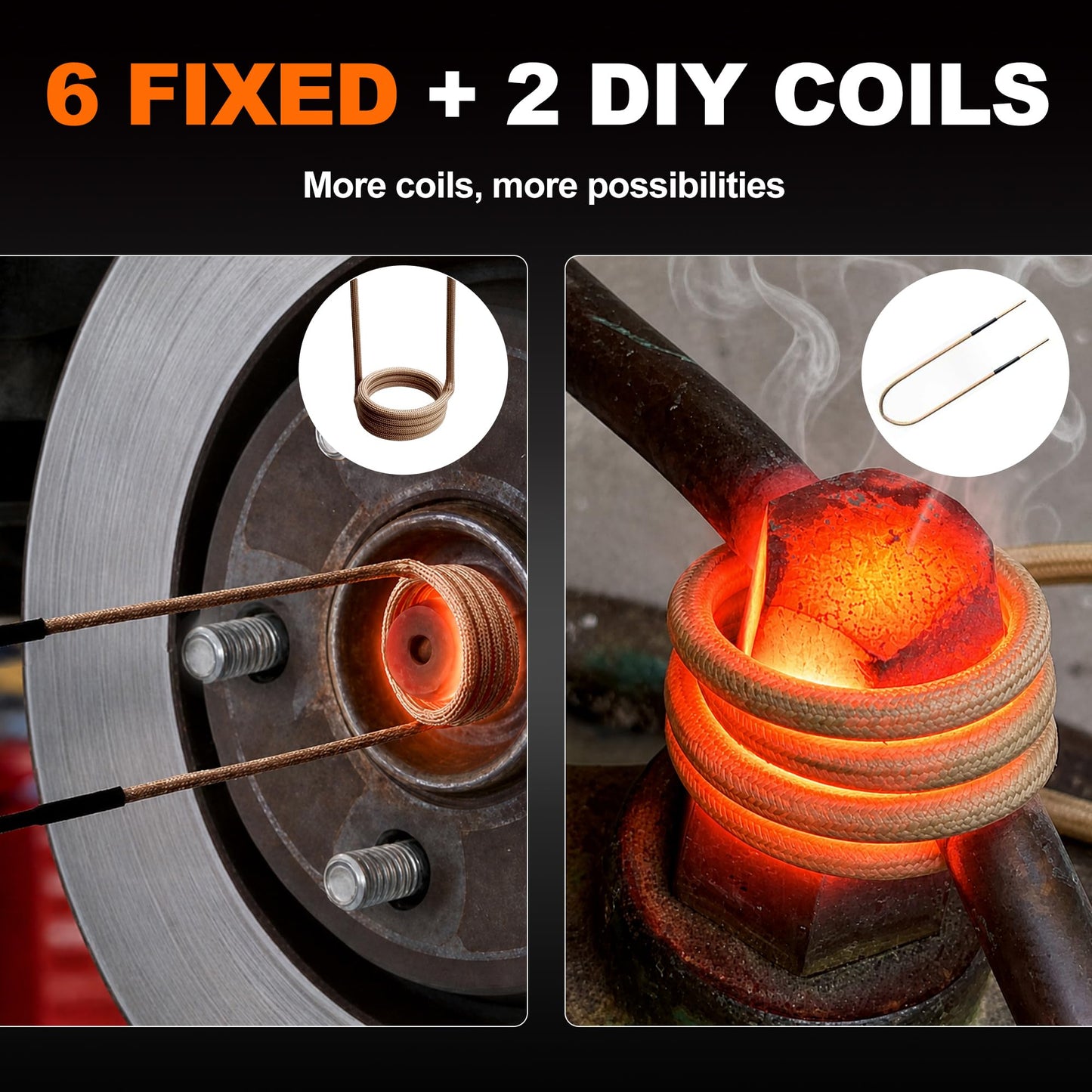 Solary Magnetic Induction Heater Bolt Removal, 1200W 110V Heat Induction Tool for Rusty Bolts & Frozen Nuts, Nut Buster Tool with 8 Coils & Case