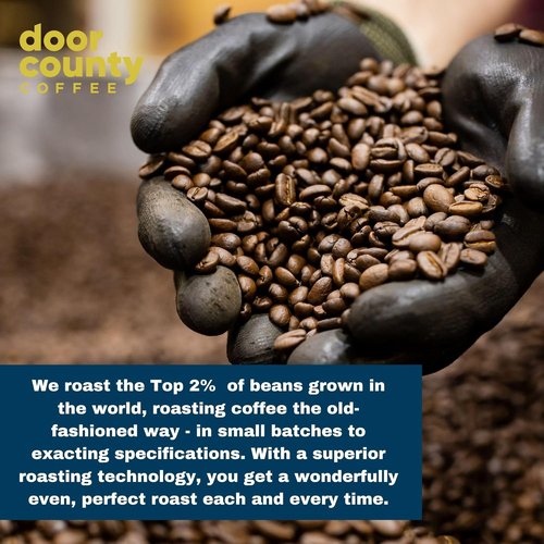 Door County Coffee Bourbon Vanilla Cream Whole Bean - 10 oz Bag | Medium Roast 100% Specialty Arabica