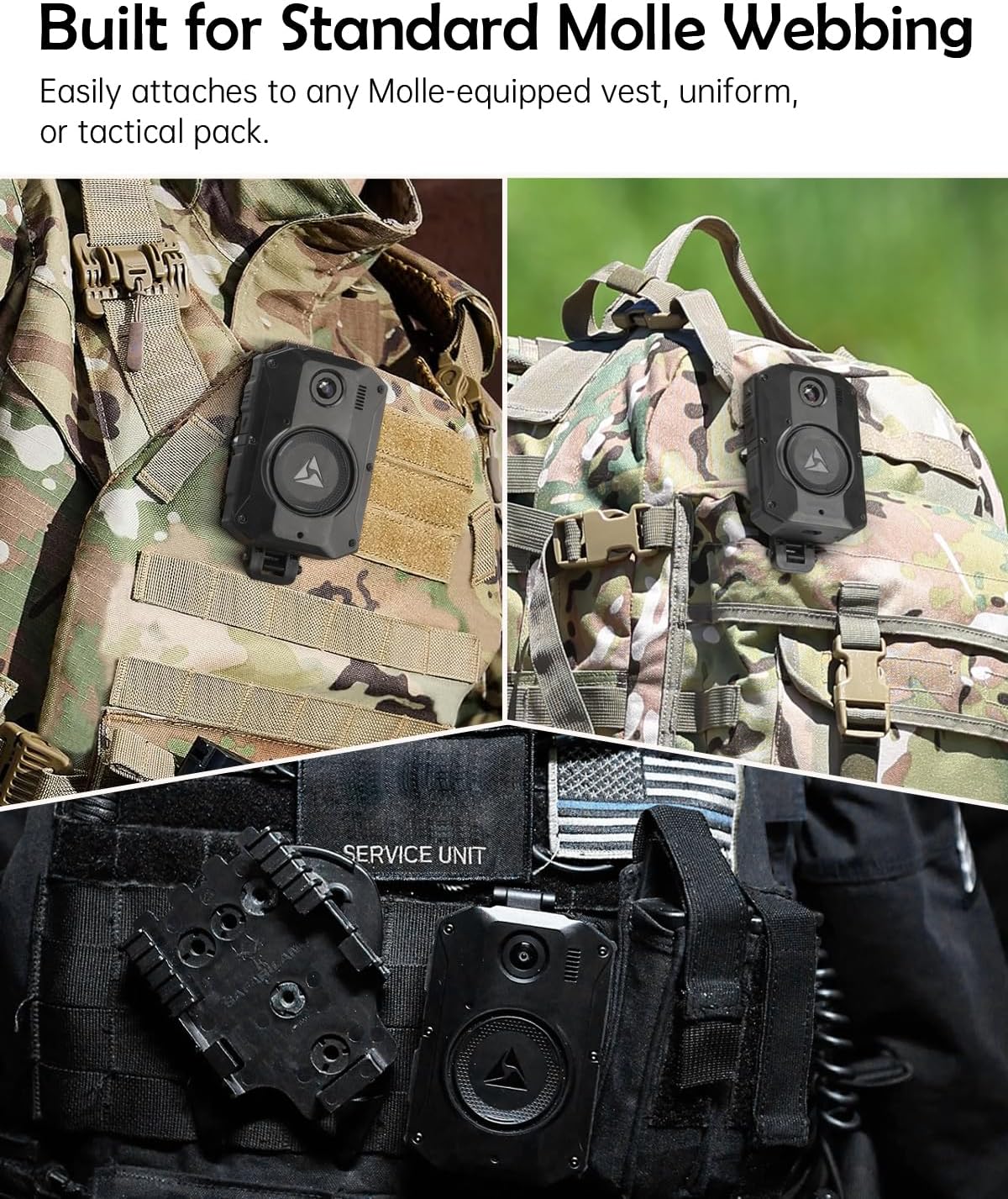 WEIGUZC 2/3/4 Molle Camera Mount Compatible with Axon Taser Body Camera - Lightweight Aluminum Molle Holder