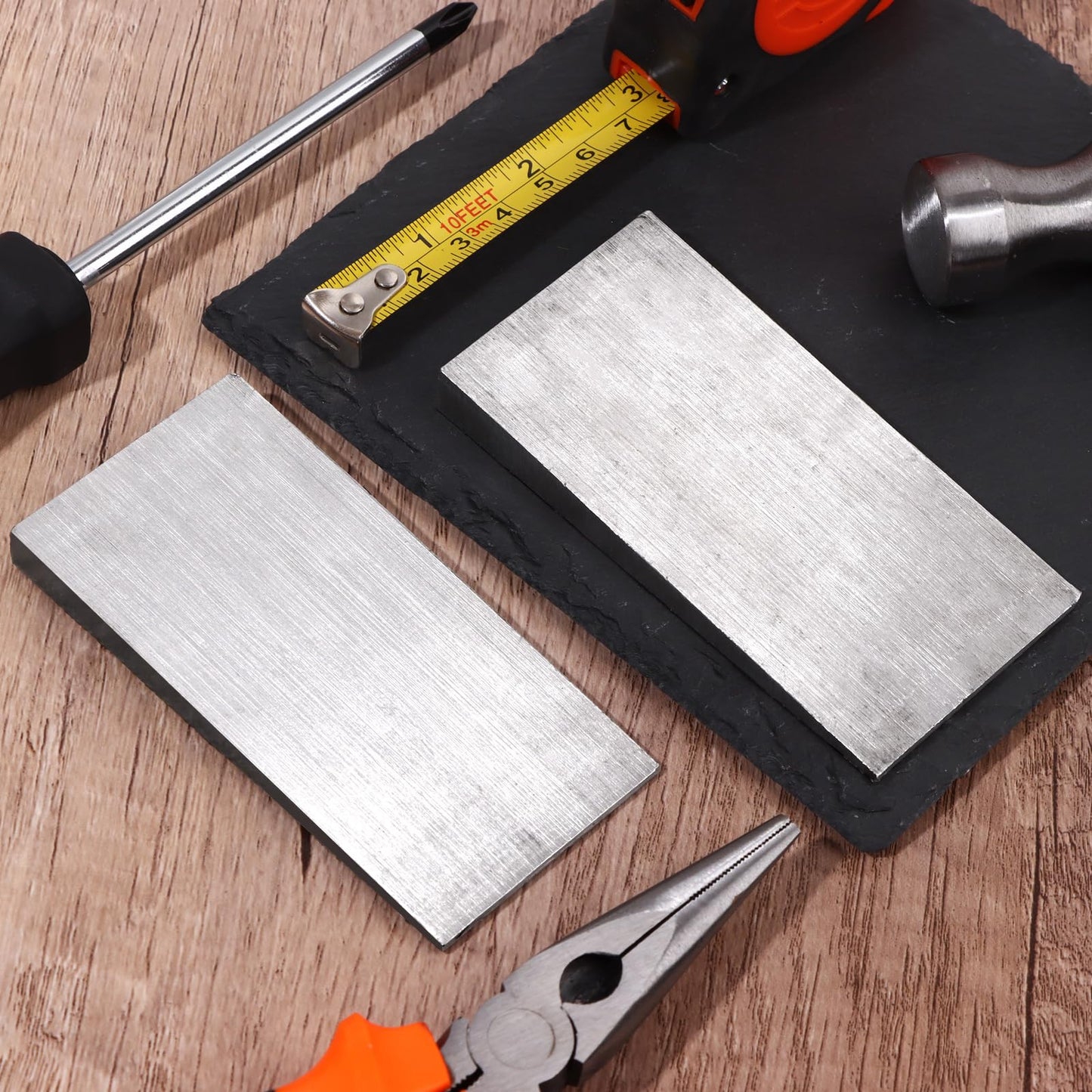 4 PCS Flange Wedge 4 x 2 Beveled Washers Right Angle Wedges Steel Silvery Wedge Safety Tool Metal Spreading Triangle Wedges Shims Underpinning Wedge Tapered Wedges for Lathe Welding Machine Equipment