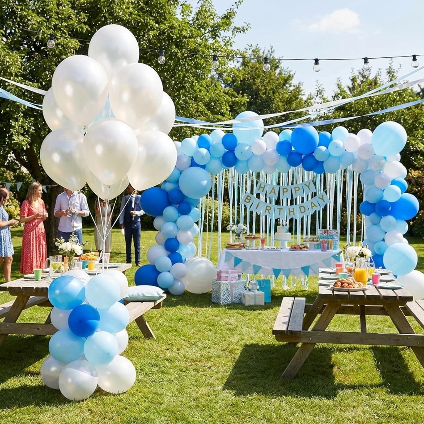 RUBFAC Pearl White Balloons - 12 Inch Party Balloons with Ribbons | 65pcs for Weddings & Celebrations