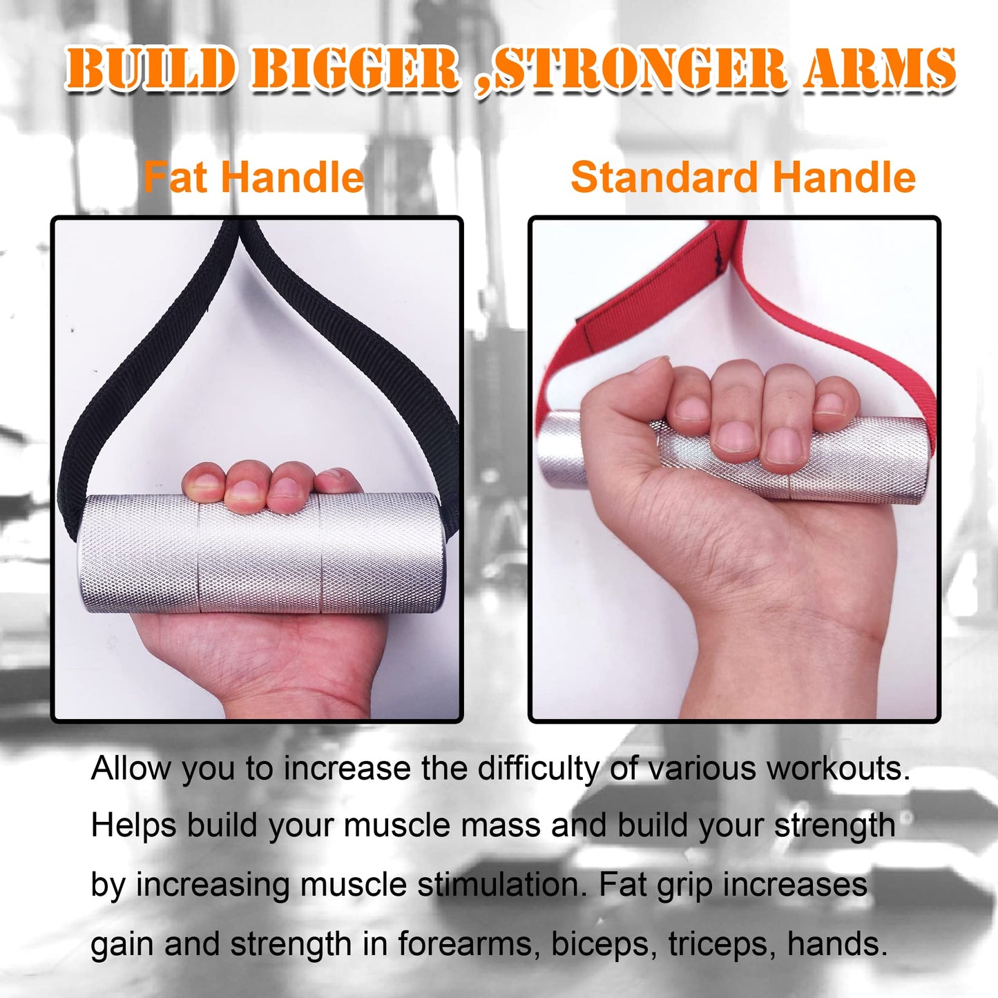 Lights Mountain Heavy Duty Fat Gym Handle Grip 2" Dia Aluminum Alloy Exercise Handle Cable Machine Pulley LAT Pulldown Attachments Arm Wrestling Training Handle(1 Piece)