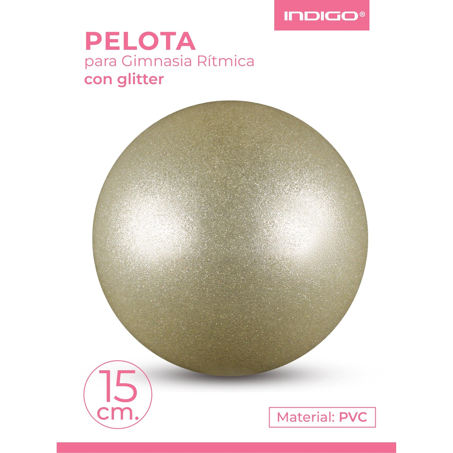 DRUNA Ball for Rhythmic Gymnastics with Glitter | Ideal for Training and Competition | Two Sizes (Silver, 15 cm)