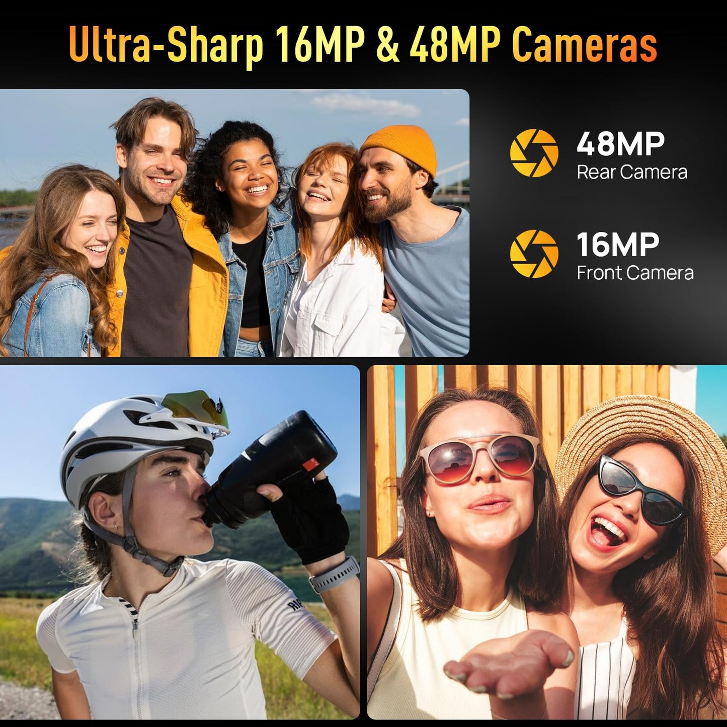 Ulefone Armor Pad 2 Rugged Tablet 4G, 18600mAh(33W), 11-inch 2K Display, IP68/69K, MTK Helio G99 16GB + 256GB Android 13, Dual Speakers, uSmart Expansion Connector, 48MP + 16MP, WiFi 6/GPS/NFC - Black