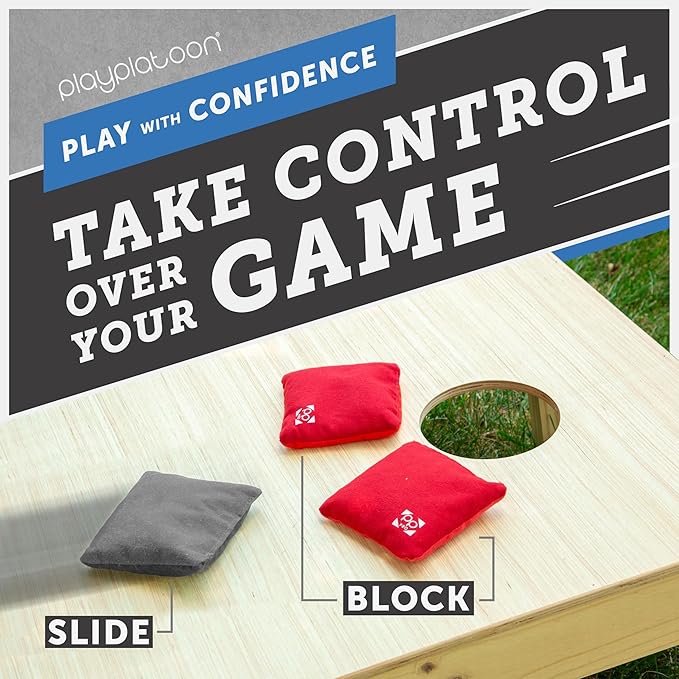 Professional Cornhole Bags - Set of 8 Regulation All Weather Double Sided - Sticky Side/Slick Side Bean Bags for Pro Corn Hole Game