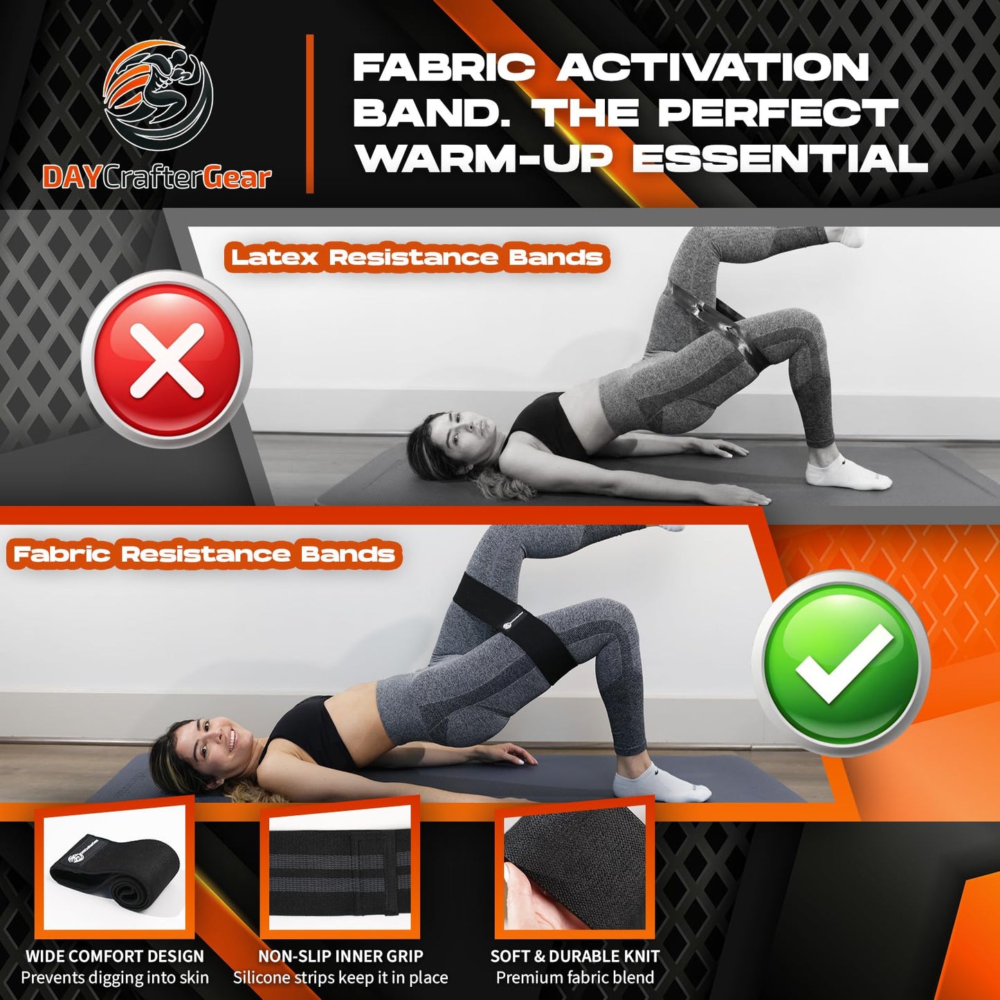 Ankle Resistance Bands with Cuffs & Bonus Fabric Resistance Bands for Working Out – Home Workout Set for Legs, Glutes, Yoga, Pilates, Strength Training Women & Men – Includes Bag & Guide