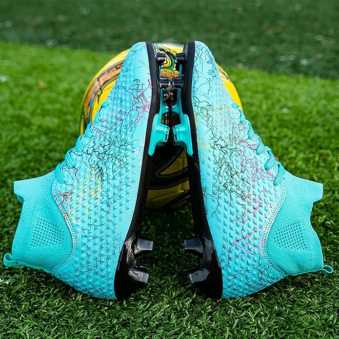 Men's Soccer Shoes High-Top Soccer Cleats Outdoor Breathable Athletic Professional Spikes Youth Boys Football Shoes Unisex