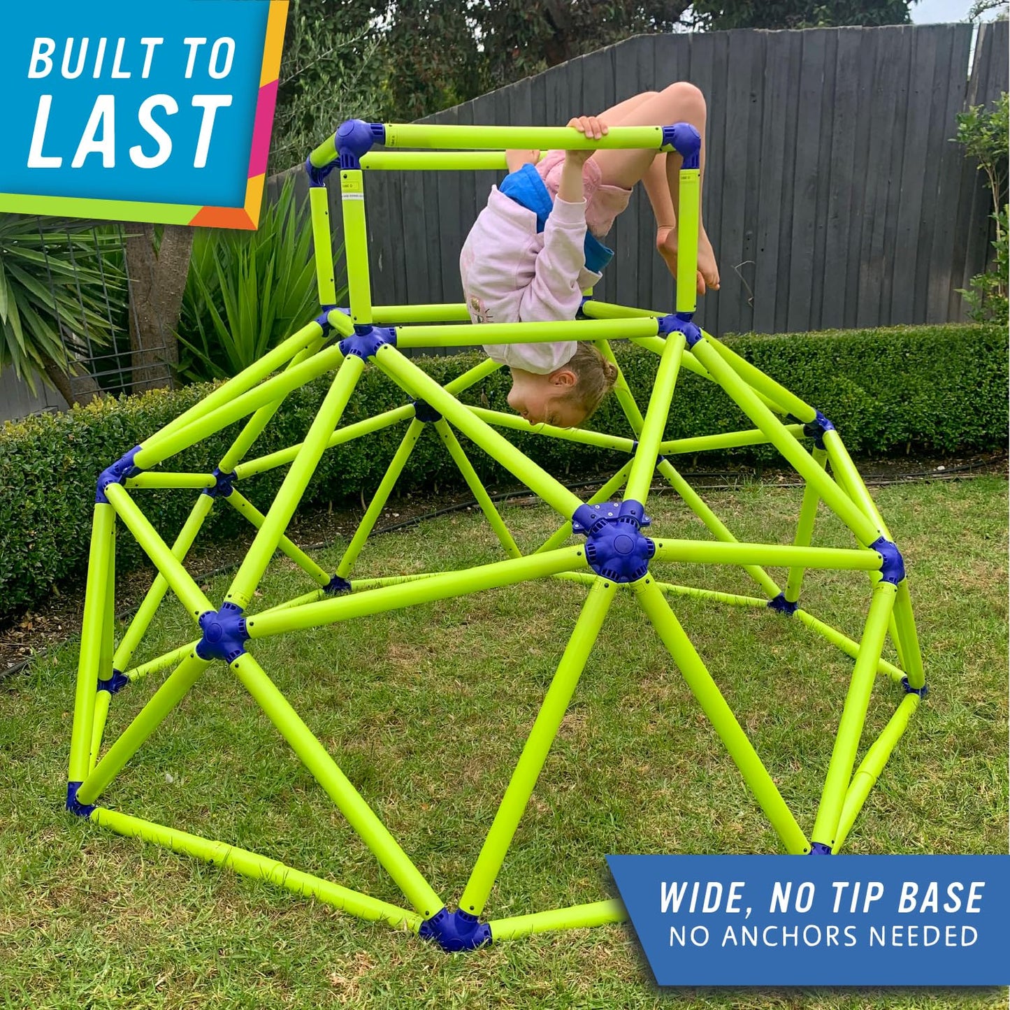 Eezy Peezy Climber with Top - Active Indoor Outdoor Play Set Climbing Dome Equipment Toys - Fun for Kids Ages 3 to 6 Years Old, Green and Blue