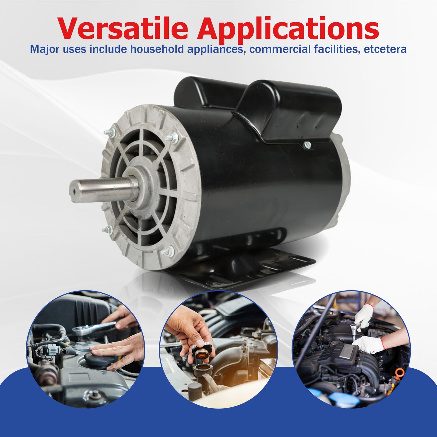5HP Motor for Compressors 1-Phase Motor 3450 RPM 56 Frame 7/8 inch Shaft 230V