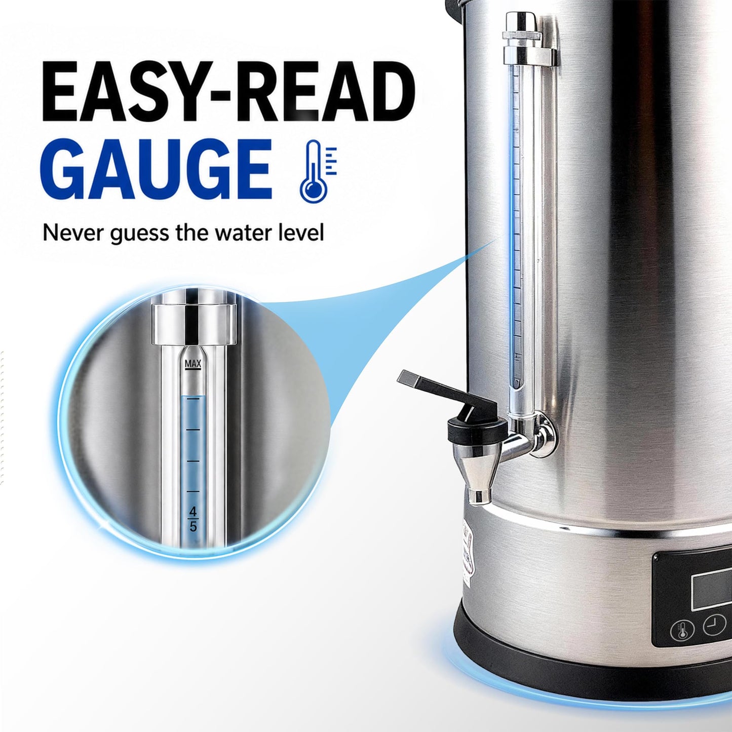 GKFF Hot Water Dispenser, 7L(30 Cups) Hot Water Boiler Urn, 304 Stainless Steel Electric Water Boiler, Digital Temperature Control, Keep Warm, Boil-Dry Protection, for Tea, Coffee & Baby Formula