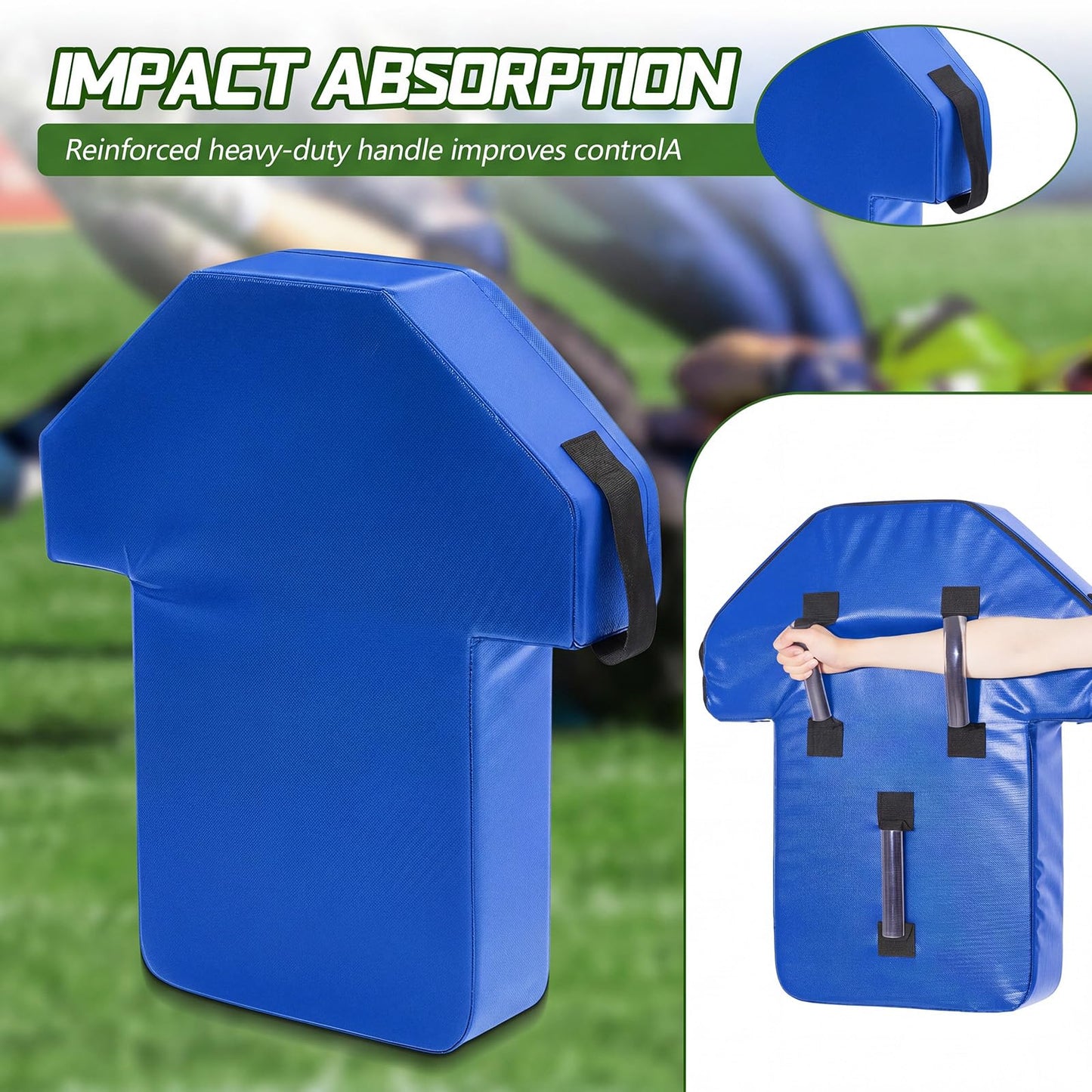 Tinideya 22" x 26" Football Tackle Dummy with Heavy-Duty Handles Football Blocking Pads Durable Sports Training Blocking Shield for Basketball MMA Kick Shield Kickboxing (Blue)