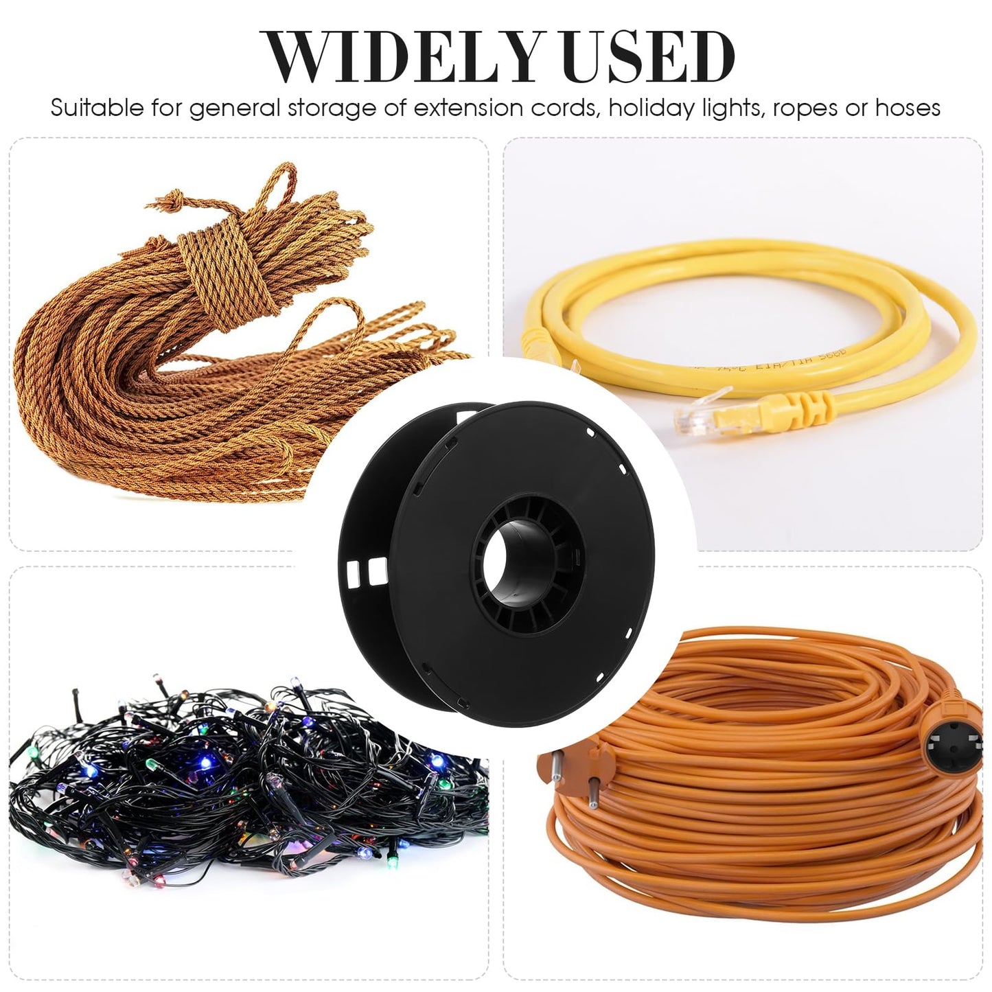 Angoily Extension Cord Reel, Light Storage Reel Cable Rope Cable Empty Wire Spool for Braided Roller Spools, Cord Winder for Wire Electric Drop Hose to Weave Winder