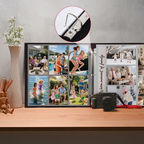 4x6 Photo Album Refill Pages for 3 Ring Binder, 20 Pack Vertical Clear Plastic Photo Sleeves, Holds 240 Photos, Acid-Free Page Protectors, Large Capacity Family Wedding Anniversary Baby Picture Albums