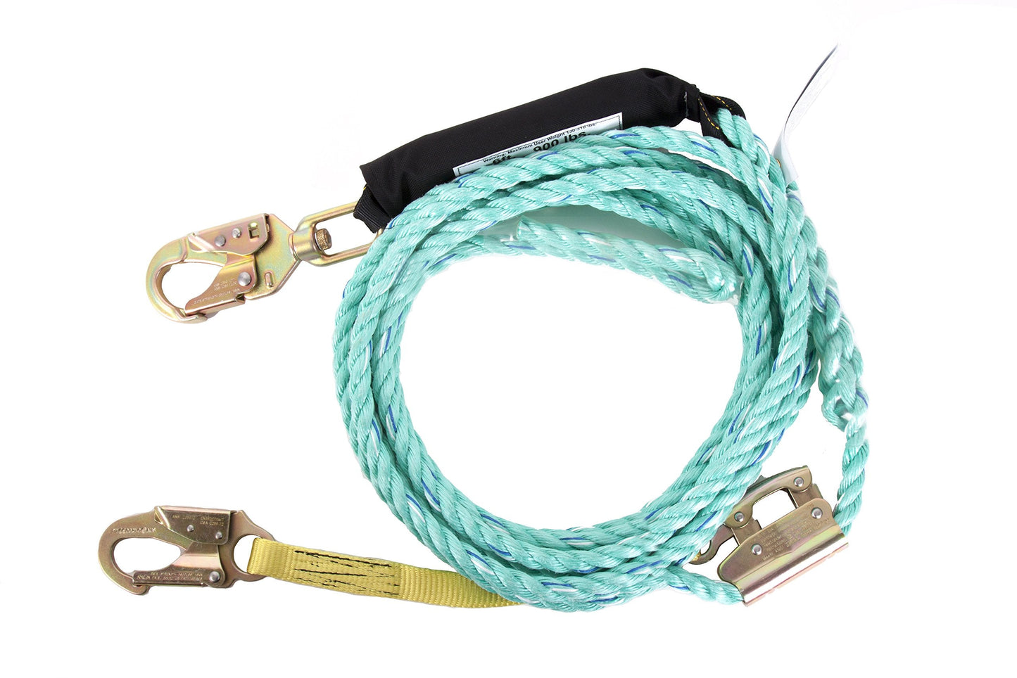 Guardian Fall Protection 01325 VLA-130 Poly Steel Vertical Lifeline Assembly, 130-Foot , Yellow