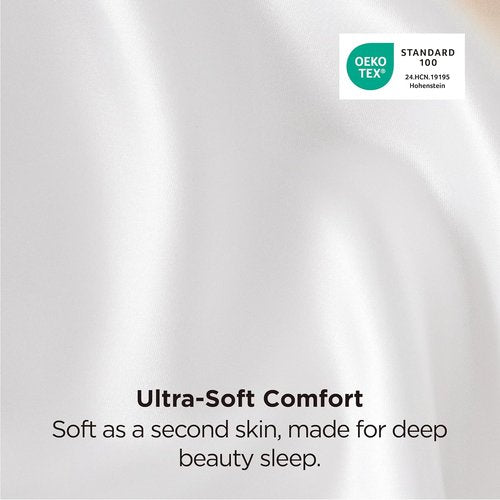 Bedsure King Size Satin Pillowcase Set - Pure White Silky Pillow Cases for Hair & Skin, 20x36 Inches | 2-Pack