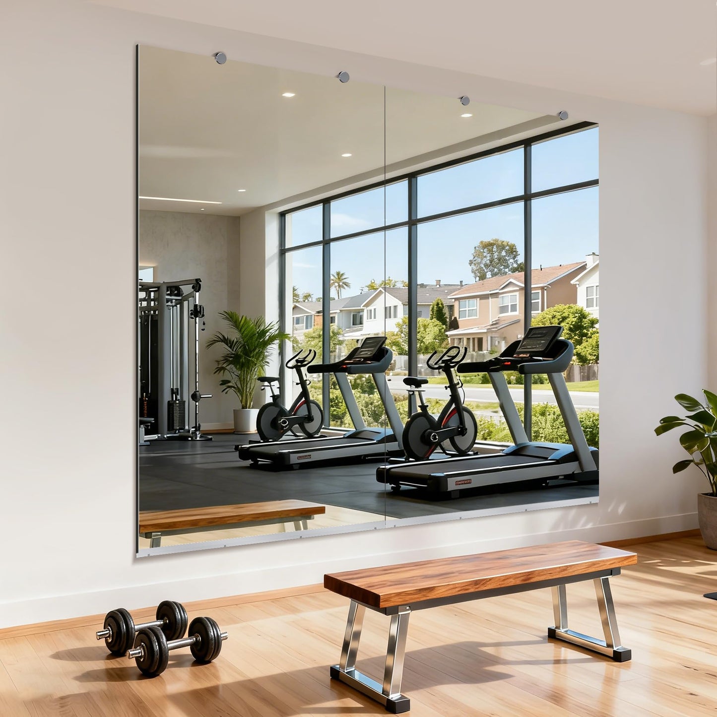 Inbenioso 84''x46'' Exercise Mirror for Home Gym Full Length, Garage Gym Wall Mirror, Large Workout Mirrors Frameless Tempered Glass for Gym, Yoga, Bedroom, Dance Studio, Living Room